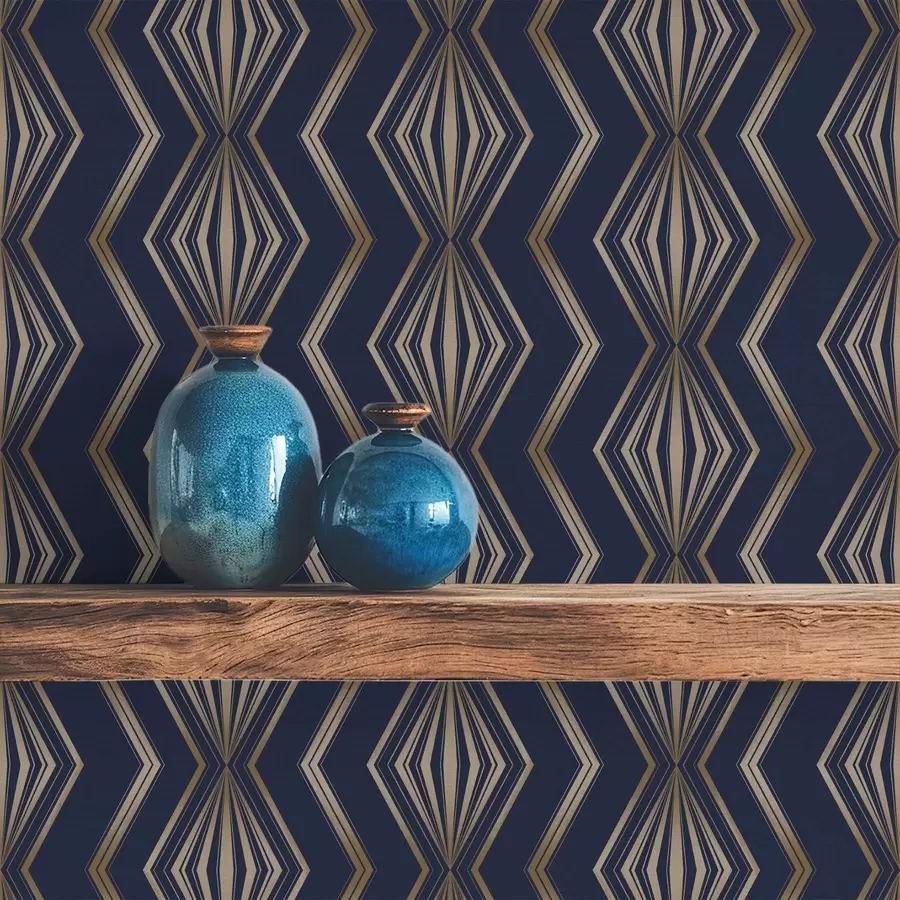 Fototapety Tmavomodrý geometrický vzor s diamantmi a00973