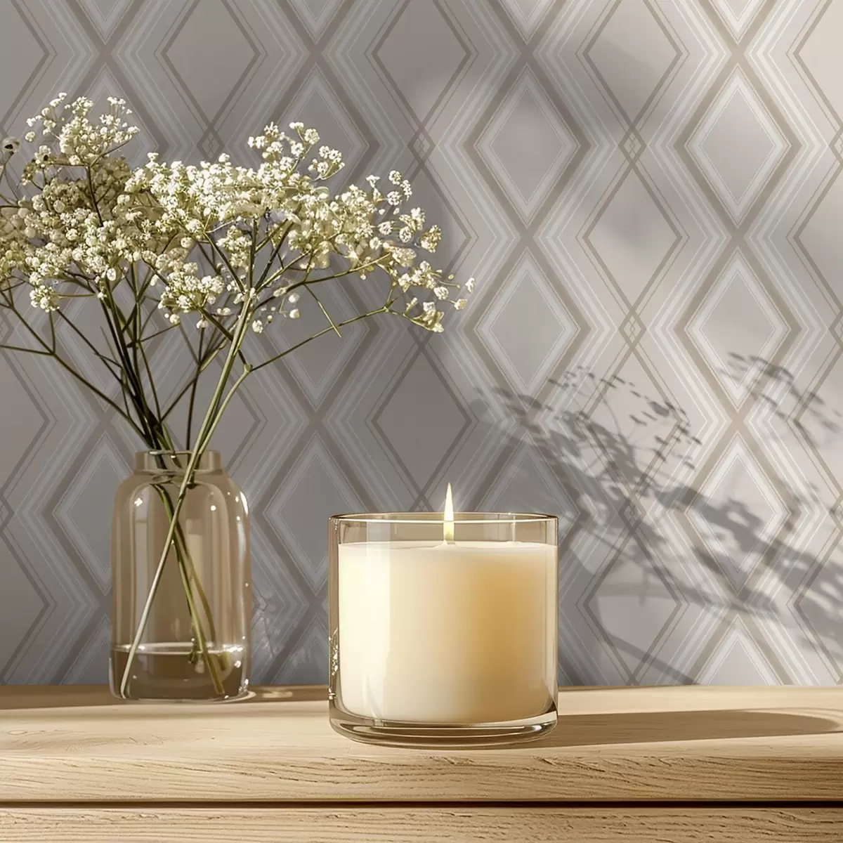 Tapety Svetlo béžové pozadie s viacvrstvovou diamantovou mriežkou a00975v2