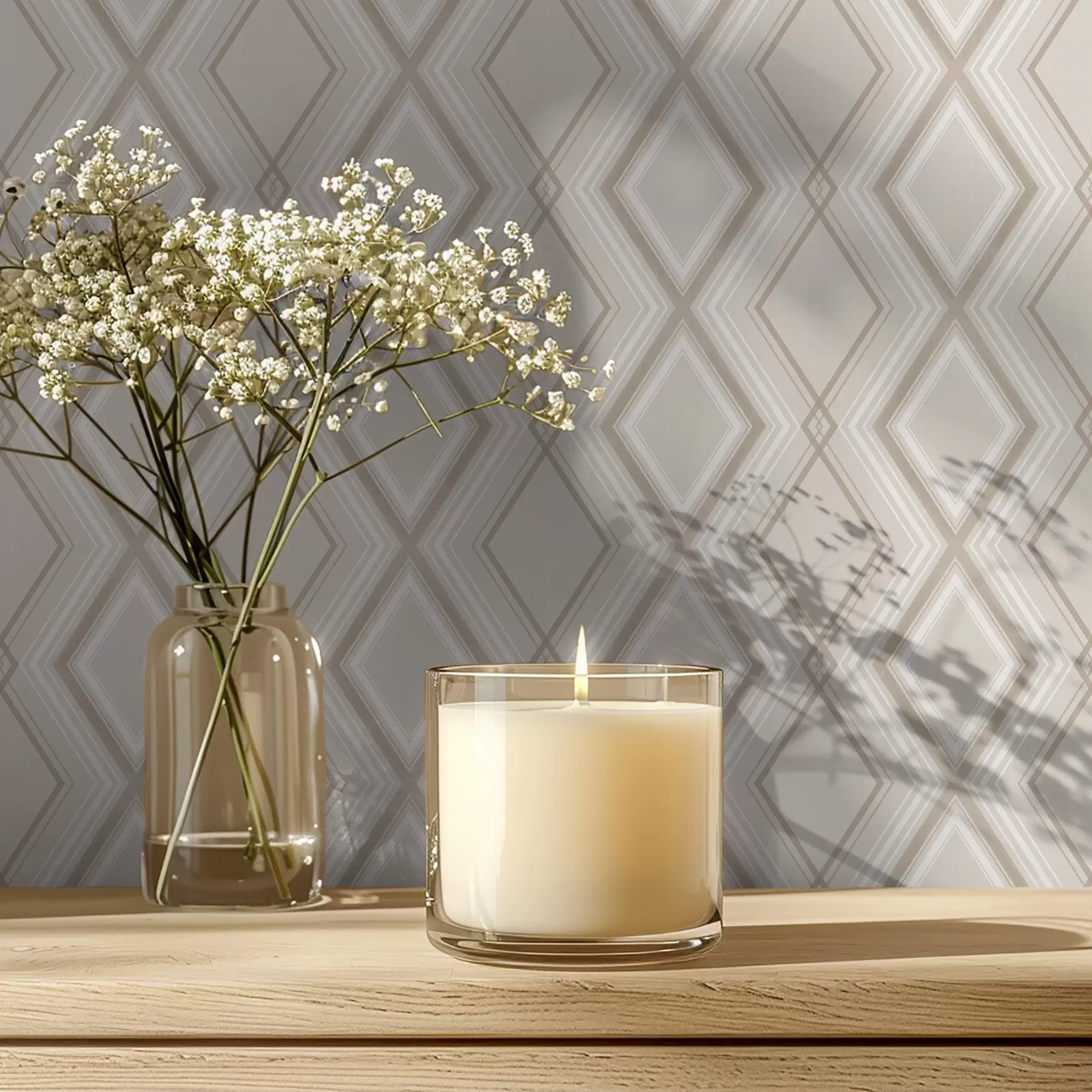 Fototapety Svetlo béžové pozadie s viacvrstvovou diamantovou mriežkou a00975v2