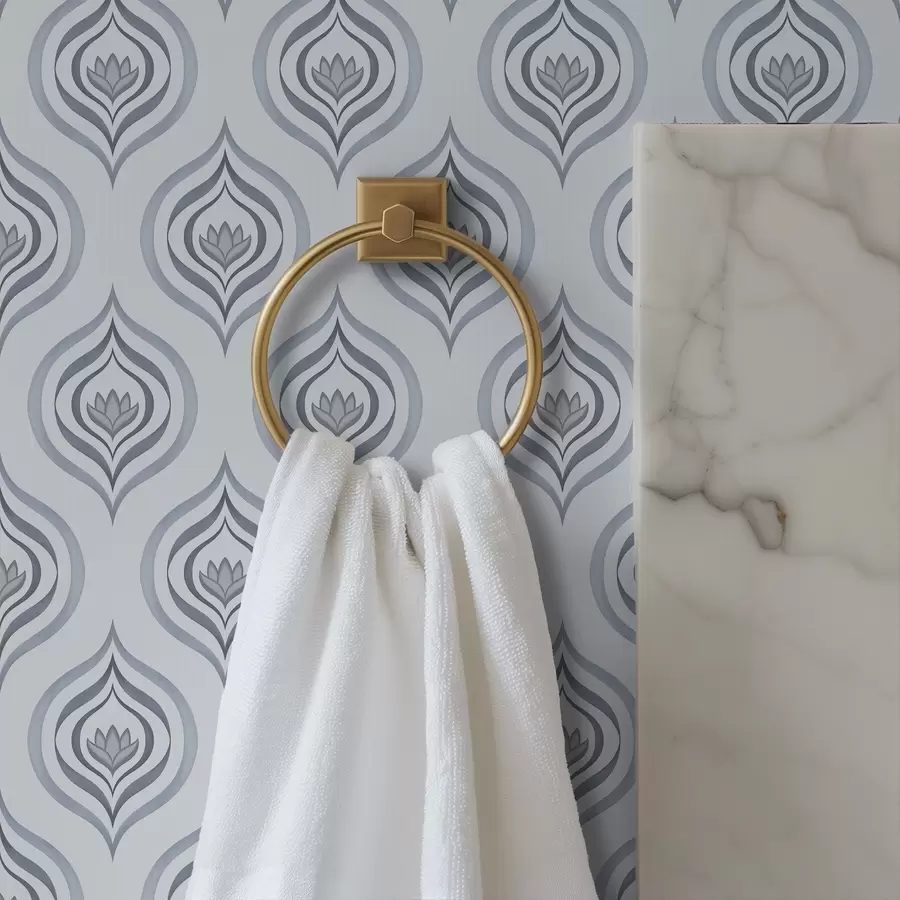 Fototapety Pohodový motív kvapky s kvetinou v šedo-modrých odtieňoch a00977v3