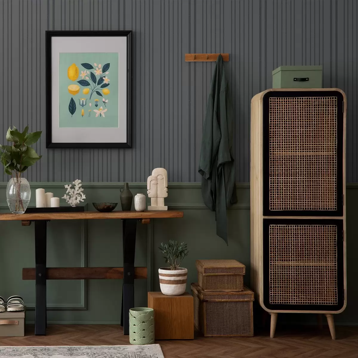 Tapety Tmavošedé pozadie s vertikálnymi textúrovanými pruhmi a00979v1