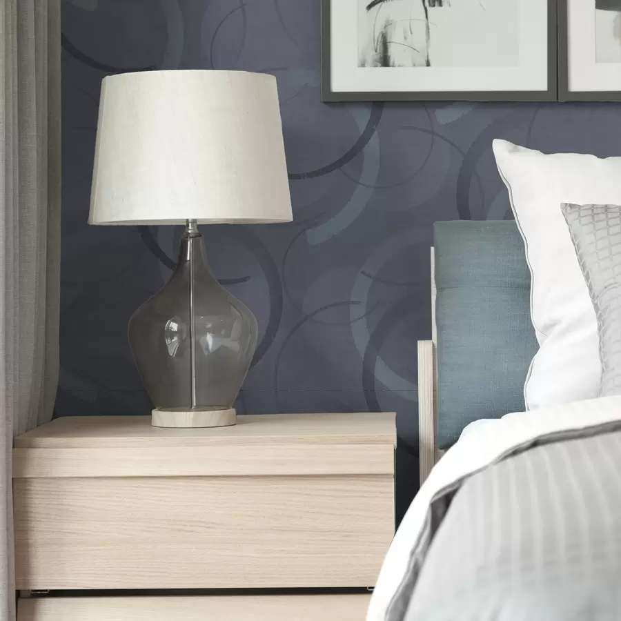 Fototapety Polkruhy a jemné kruhy v chladnej šedo-modrej palete a00980