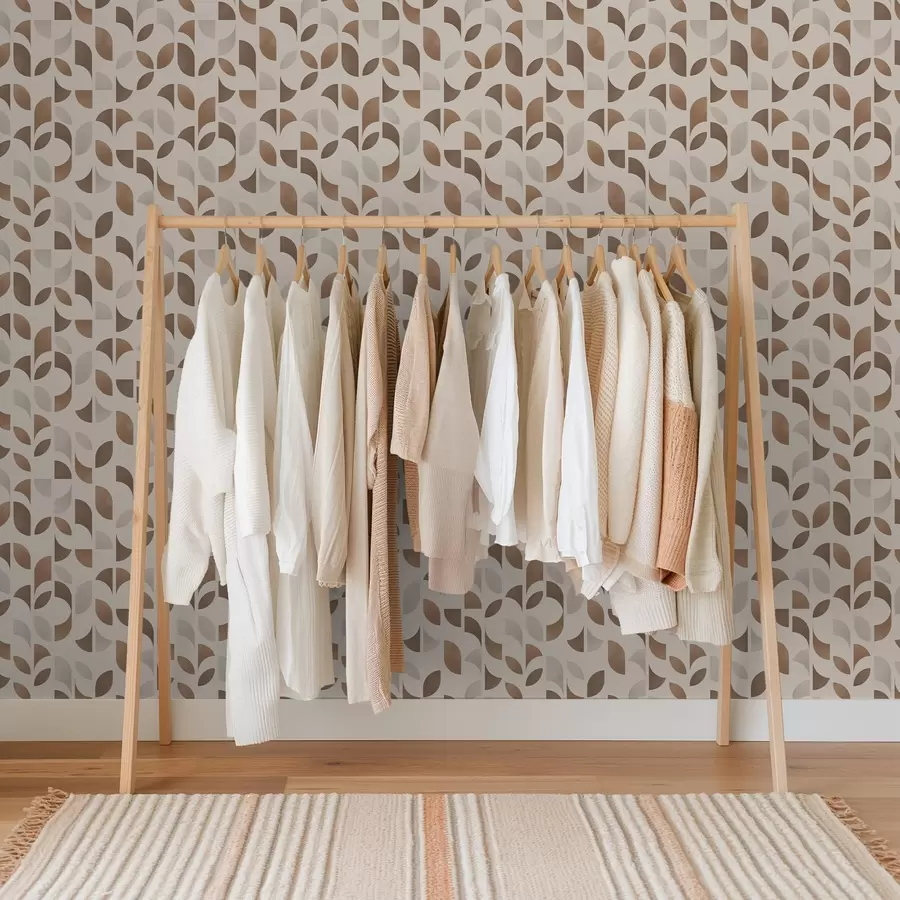 Fototapety Rytmus polkruhov a listov v teplých karamelovo hnedých odtieňoch a00986v1