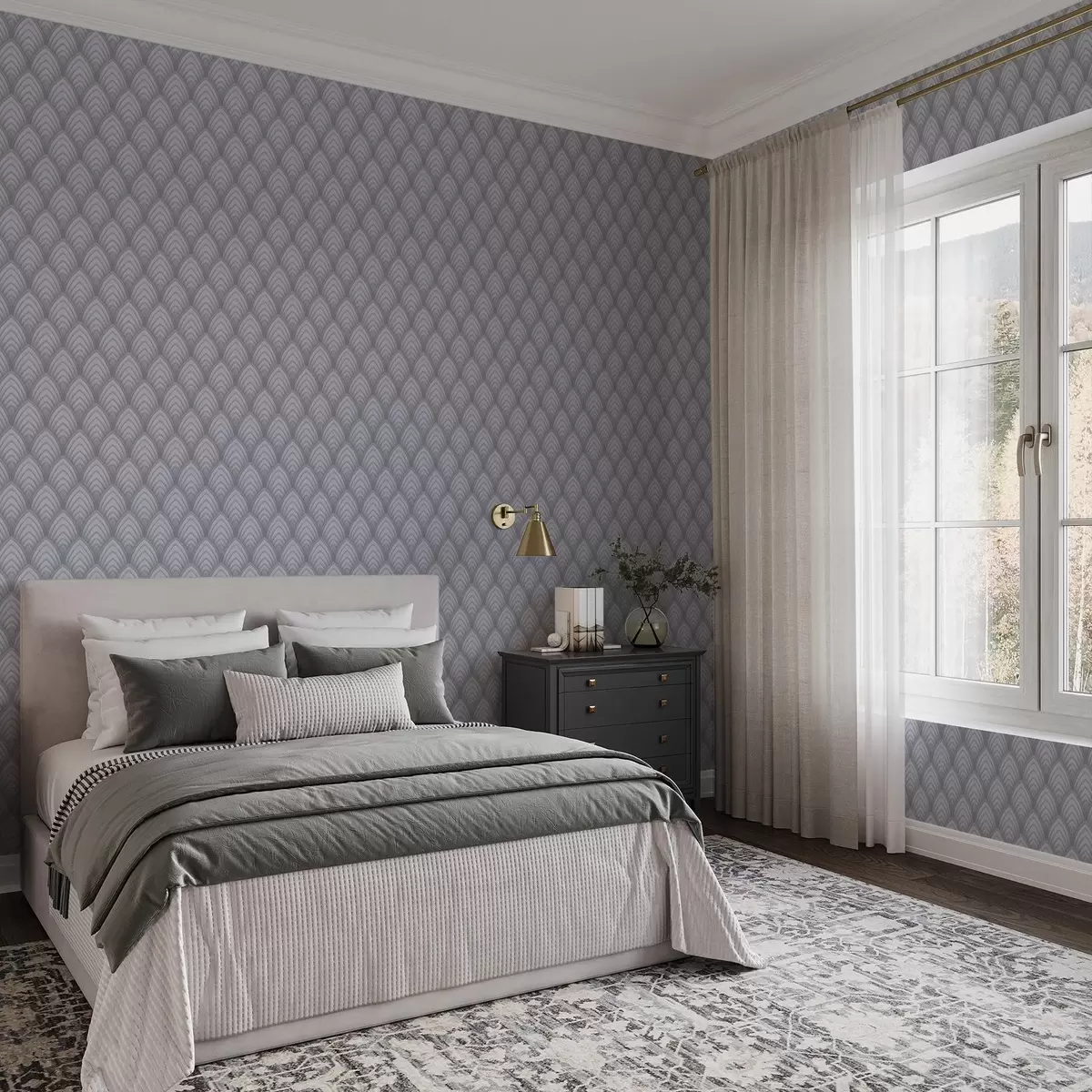 Tapety Objemové oblúky podobné stupnici sivej farby s jemným prechodom a00989