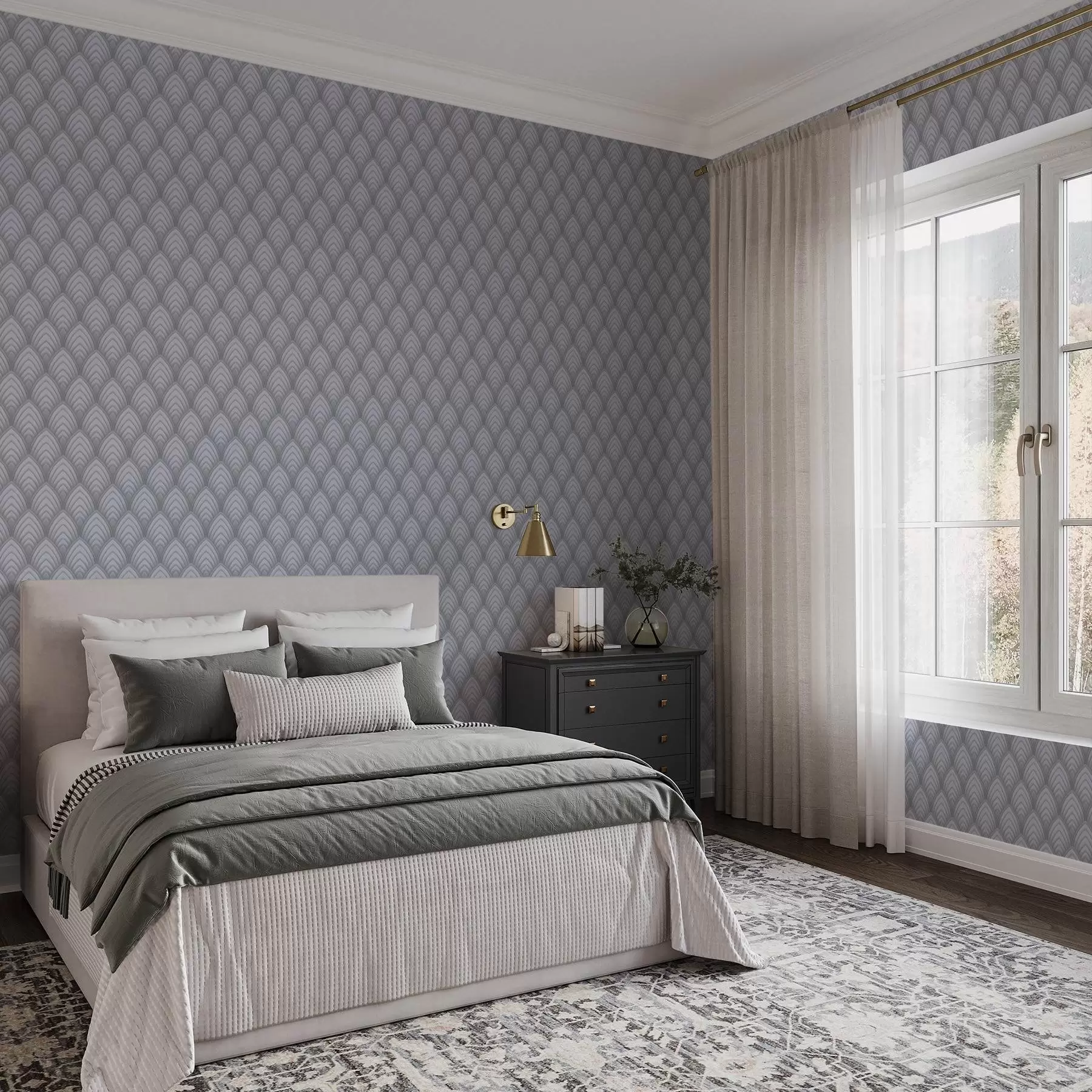 Fototapety Objemové oblúky podobné stupnici sivej farby s jemným prechodom a00989