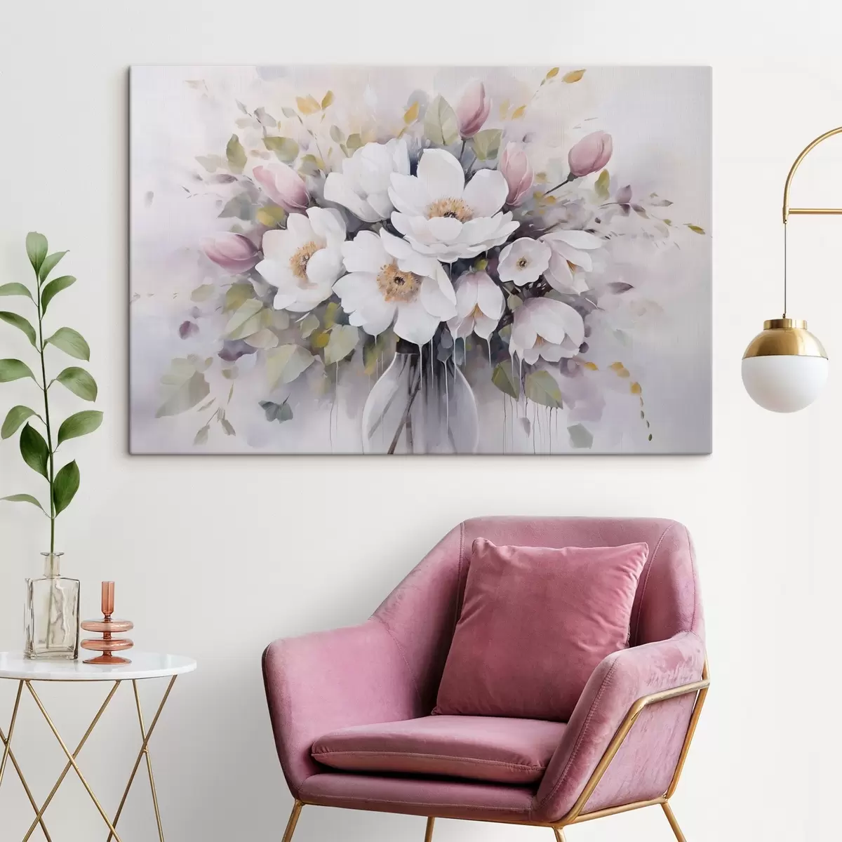 Obraz Kvety vo váze imitácia maľby s46763