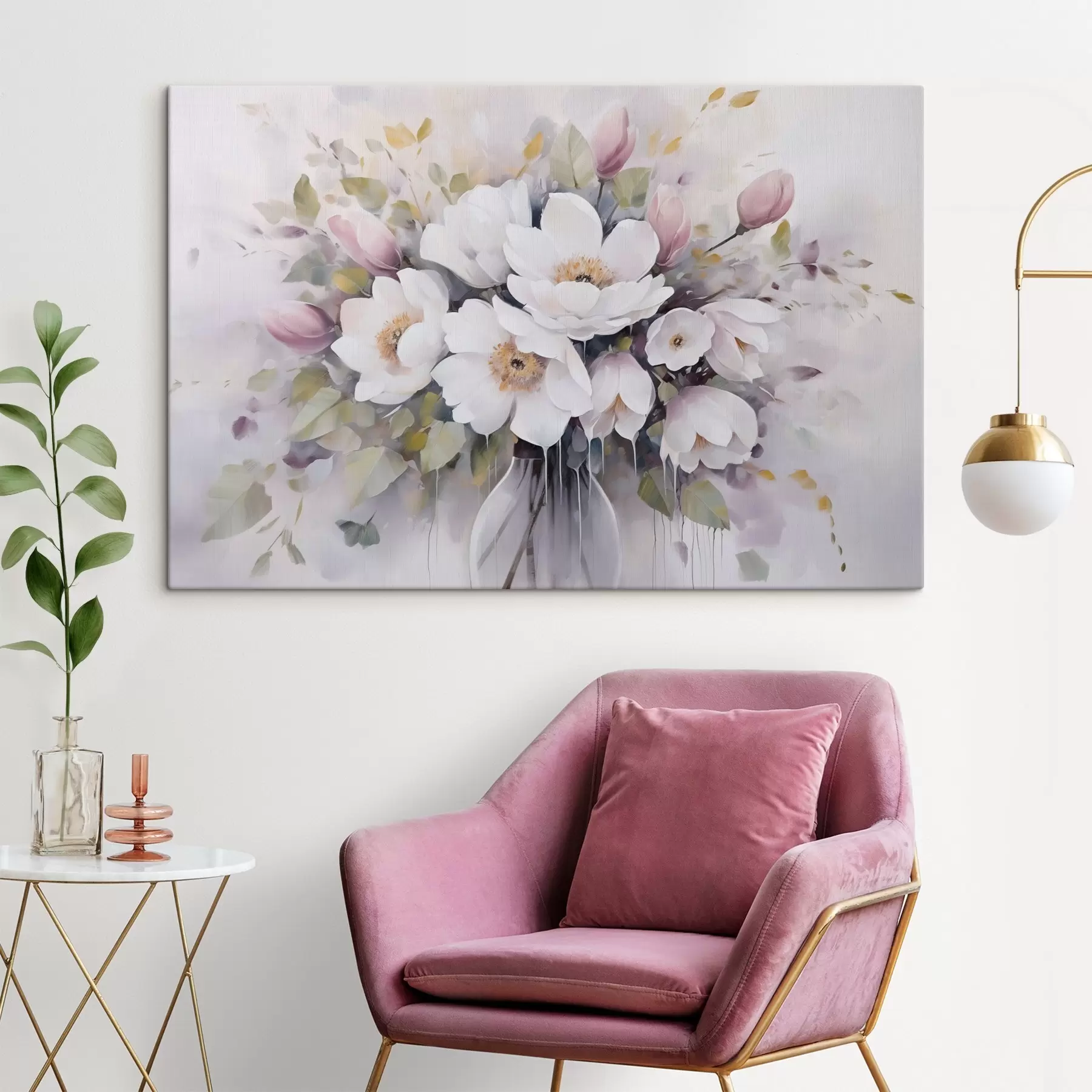 Obraz Kvety vo váze imitácia maľby s46763