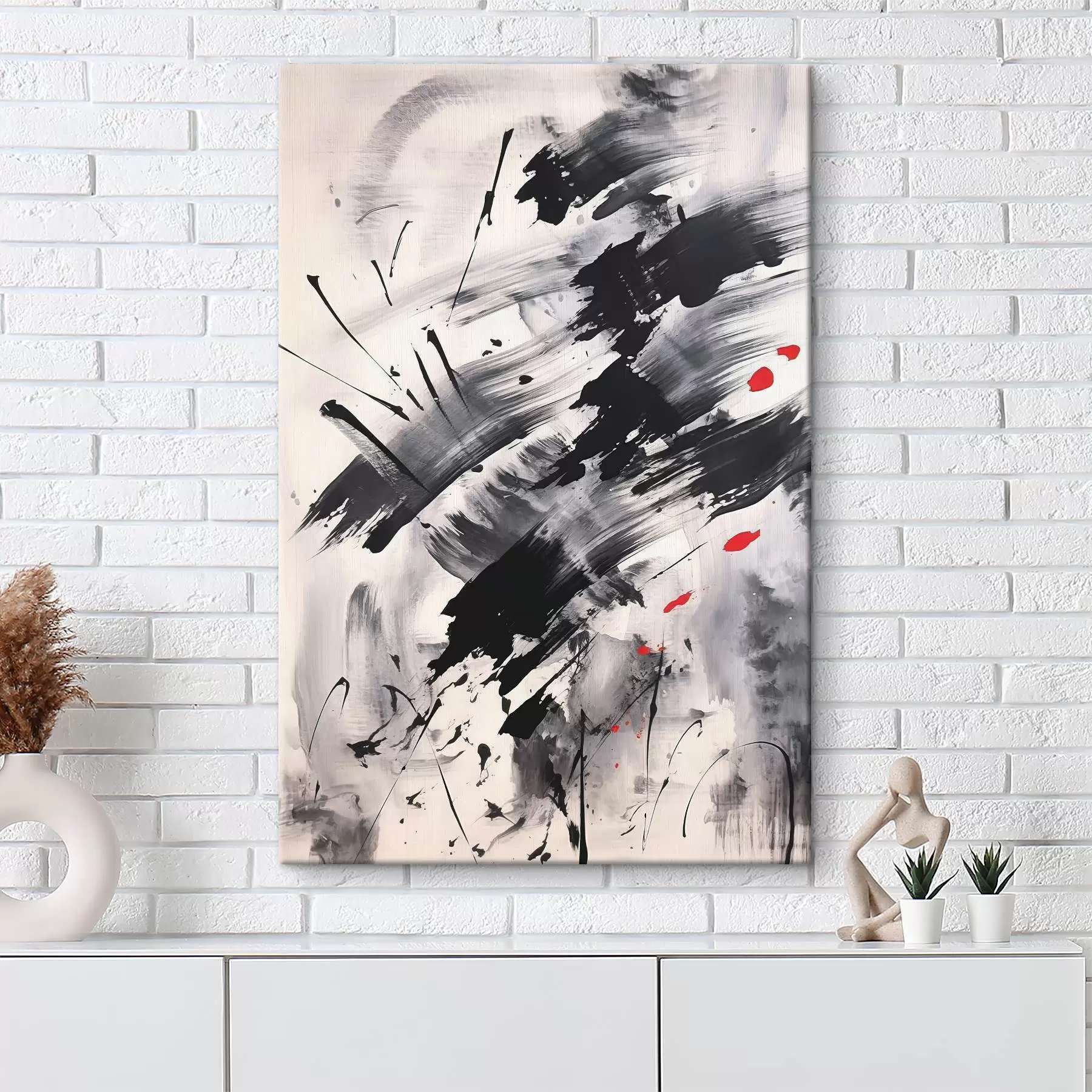 Obraz Abstrakcia s imitáciou špliechancov a ťahov štetcom s46783