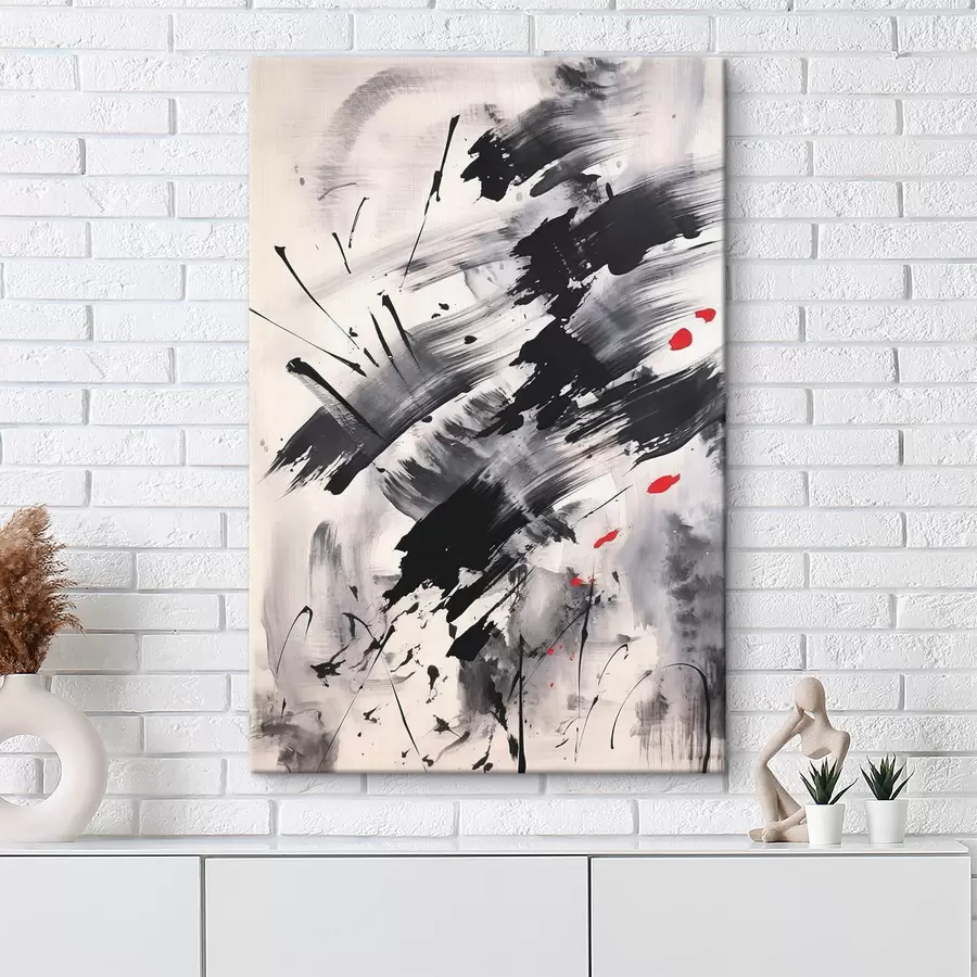 Obraz Abstrakcia s imitáciou špliechancov a ťahov štetcom s46783