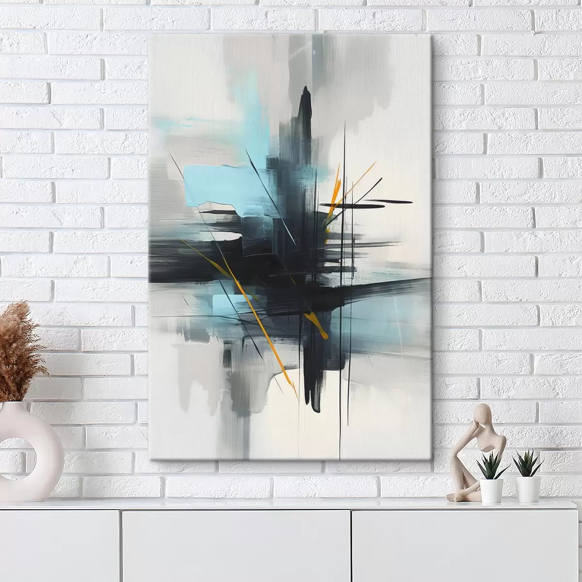 Obraz Abstrakcia s imitáciou špliechancov a ťahov štetcom s46789