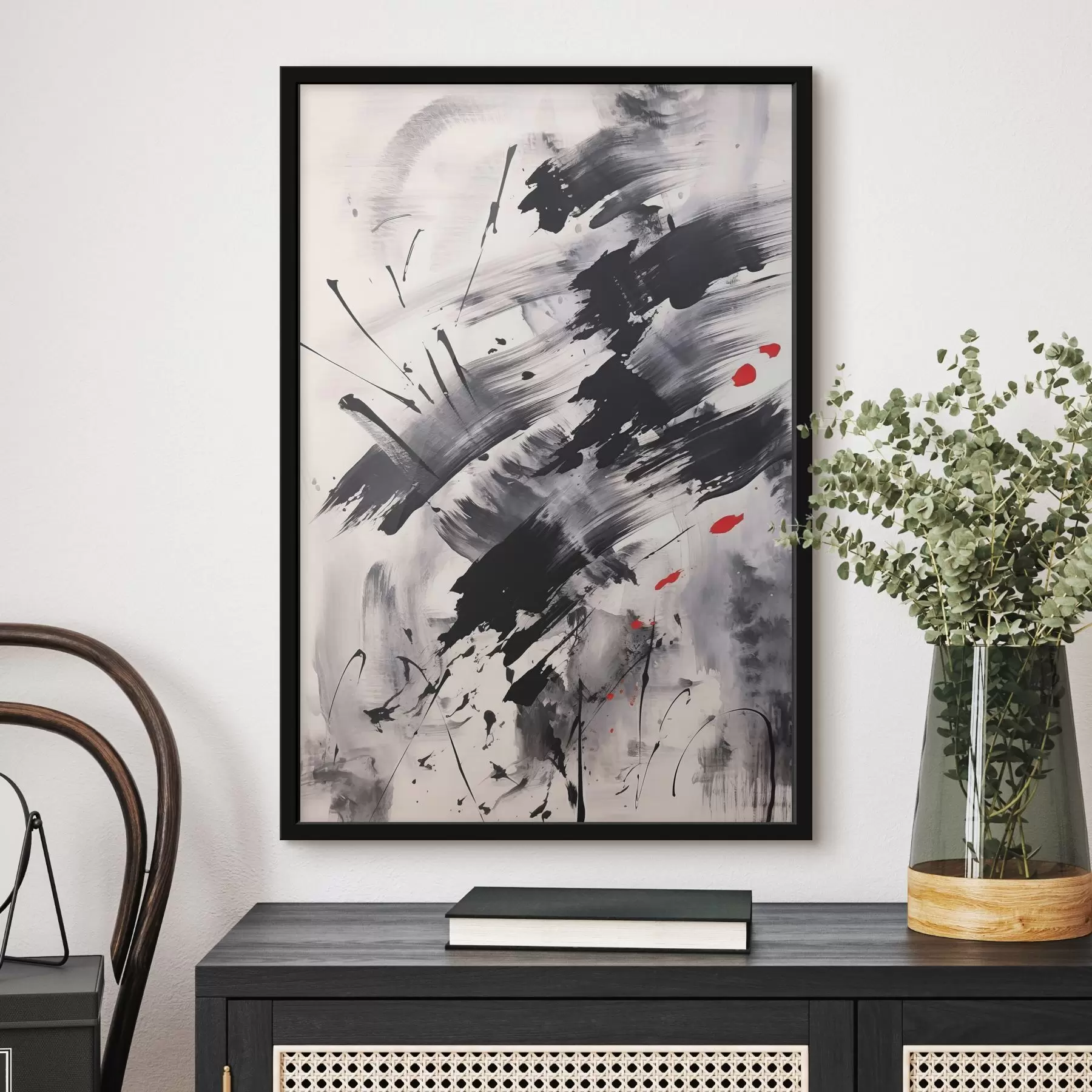 Fototapety Abstrakcia s imitáciou špliechancov a ťahov štetcom f46783