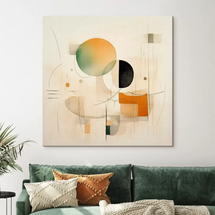 Obraz Geometrické akcenty v jemnej farebnej palete v modernom minimalistickom štýle s46640