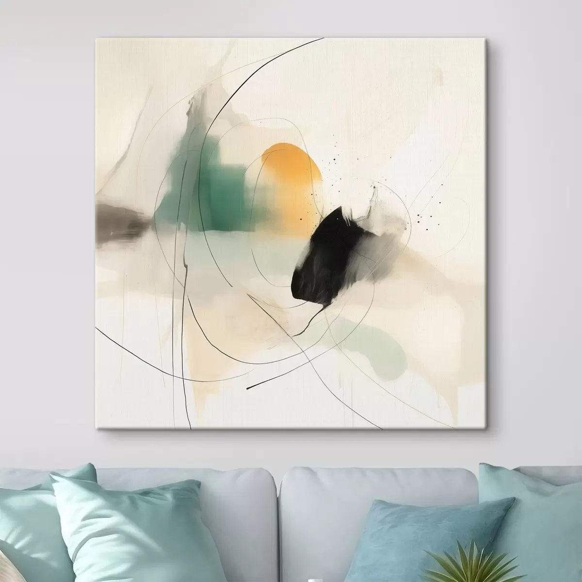 Obraz Jemná dynamika farieb a línií vo vzdušnom abstraktnom štýle s46641