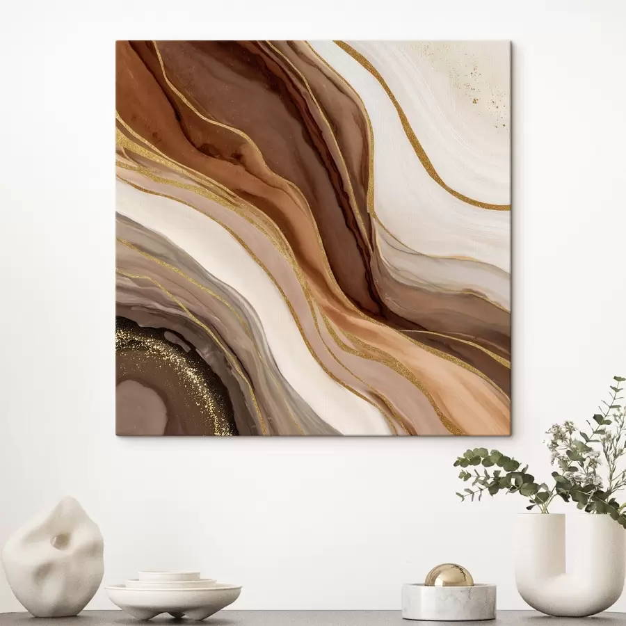 Obraz Kamenná kompozícia v drevených odtieňoch s46642