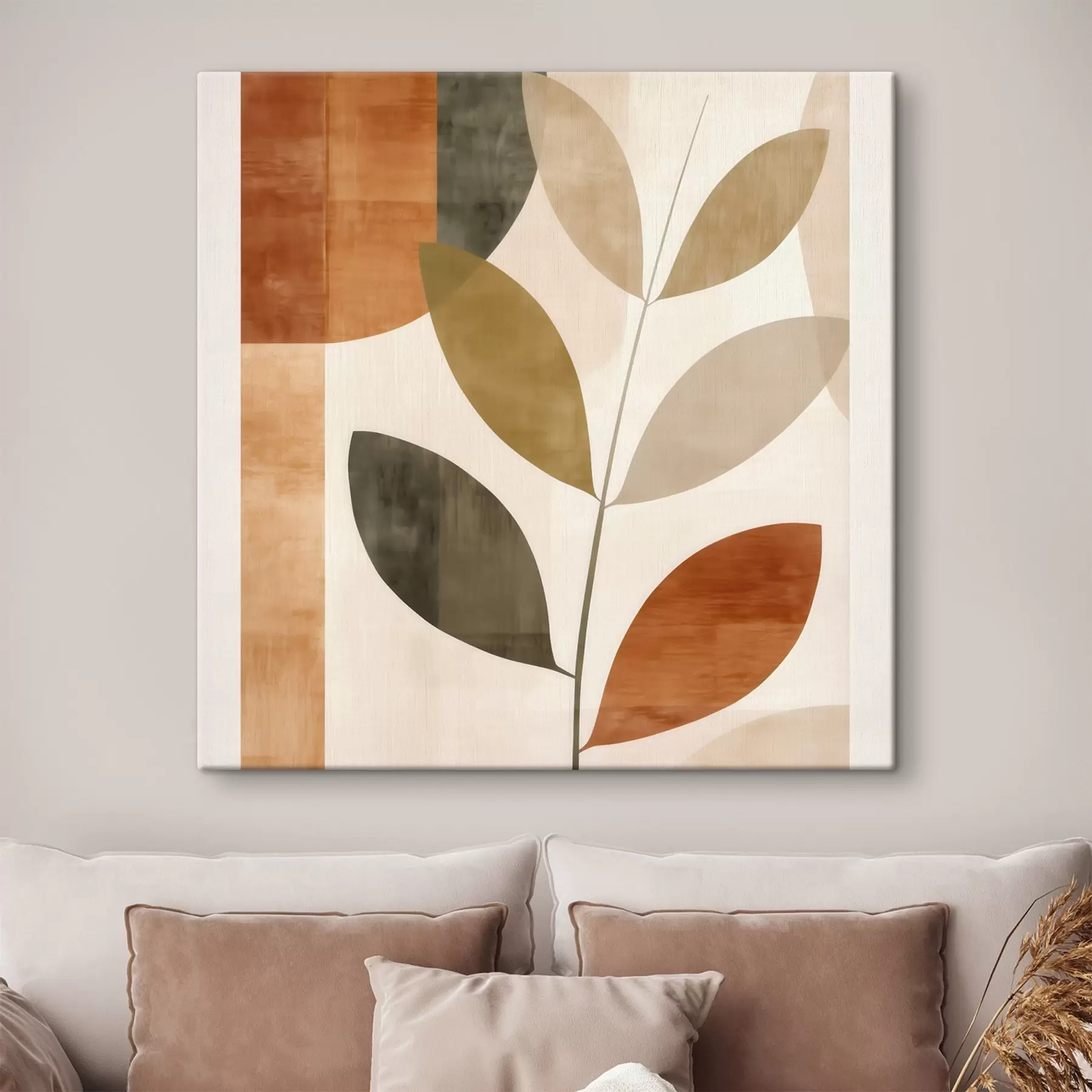 Obraz Teplá kompozícia listov v lyrickom minimalistickom štýle s46646