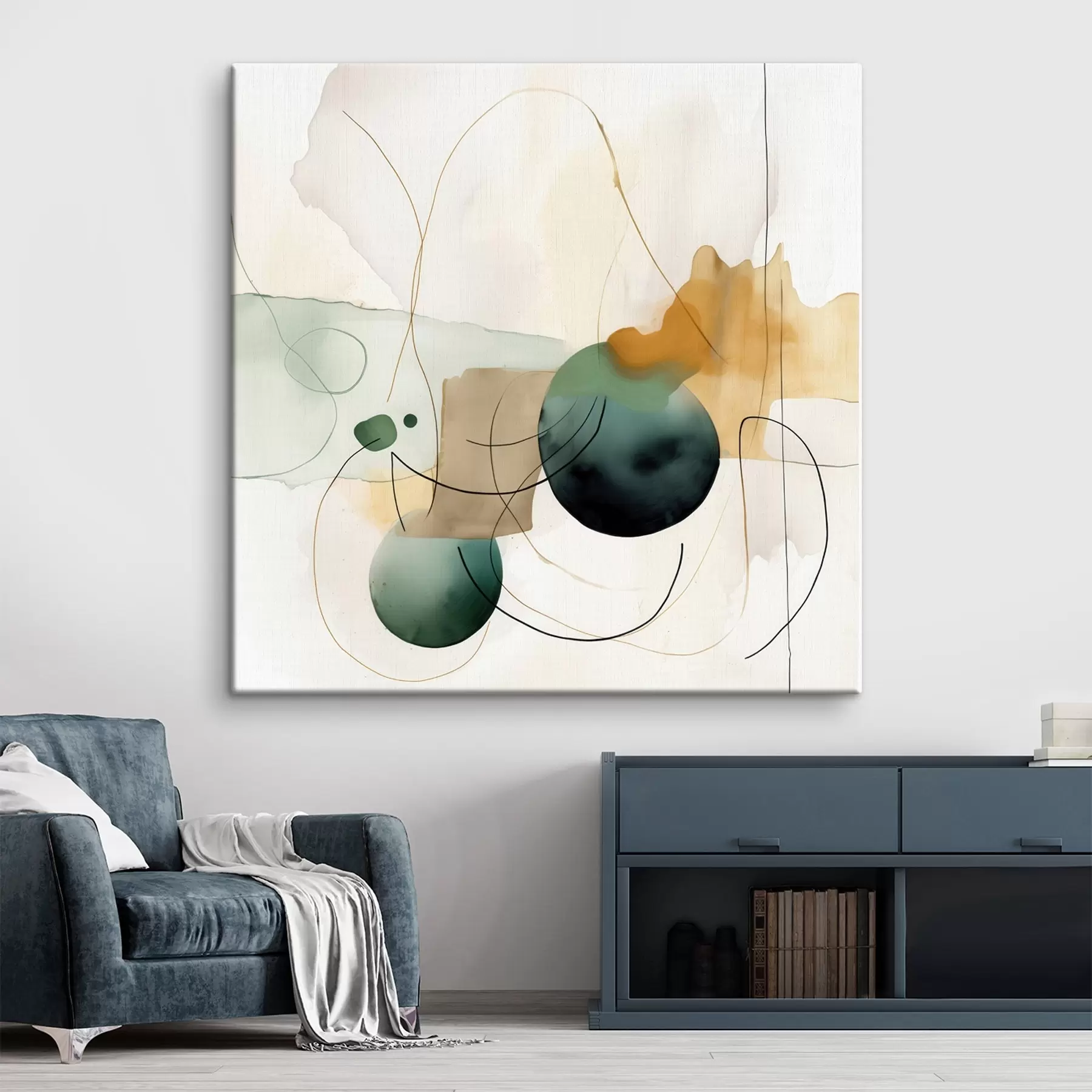 Obraz Rytmus zaoblených siluiet v modernom akvarelovom štýle s46648