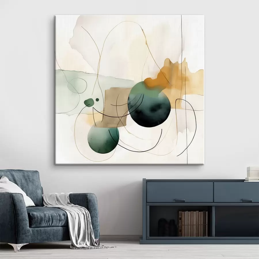 Obraz Rytmus zaoblených siluiet v modernom akvarelovom štýle s46648