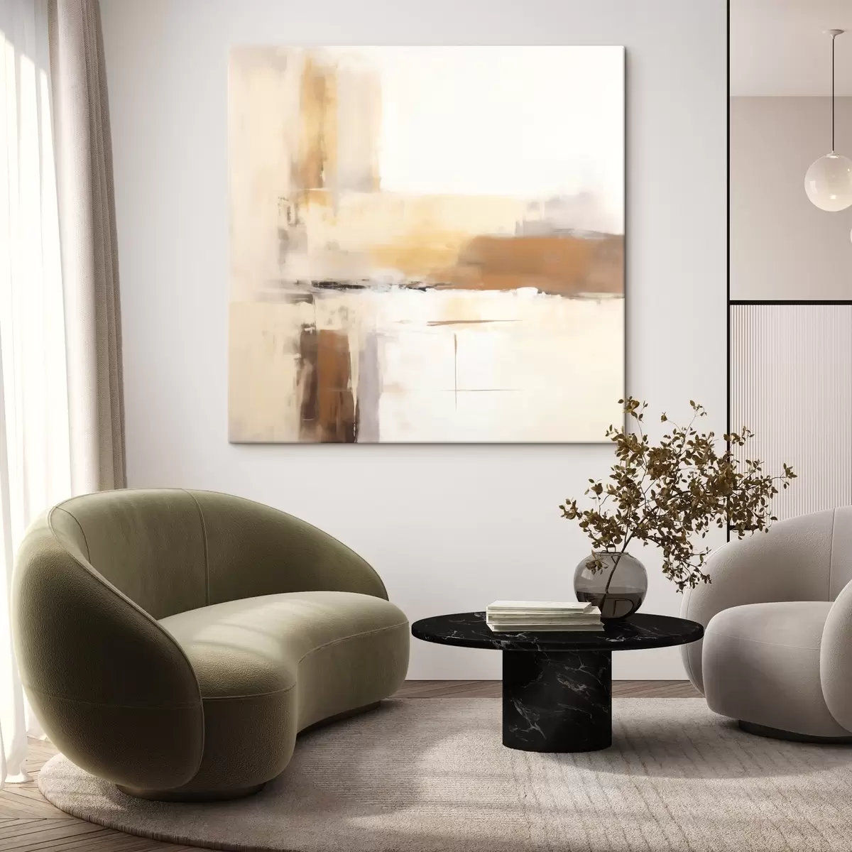 Obraz Ľahká abstraktná kompozícia v teplých tónoch s46654