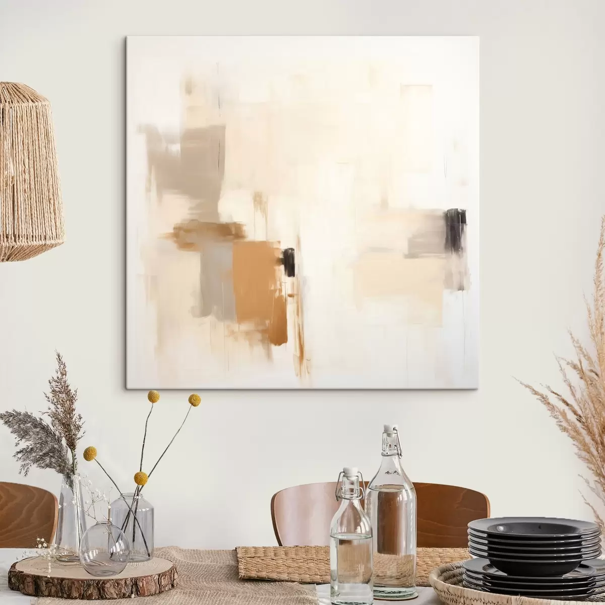 Obraz Abstrakcia s rozmazanými tvarmi v pokojných tónoch s46655