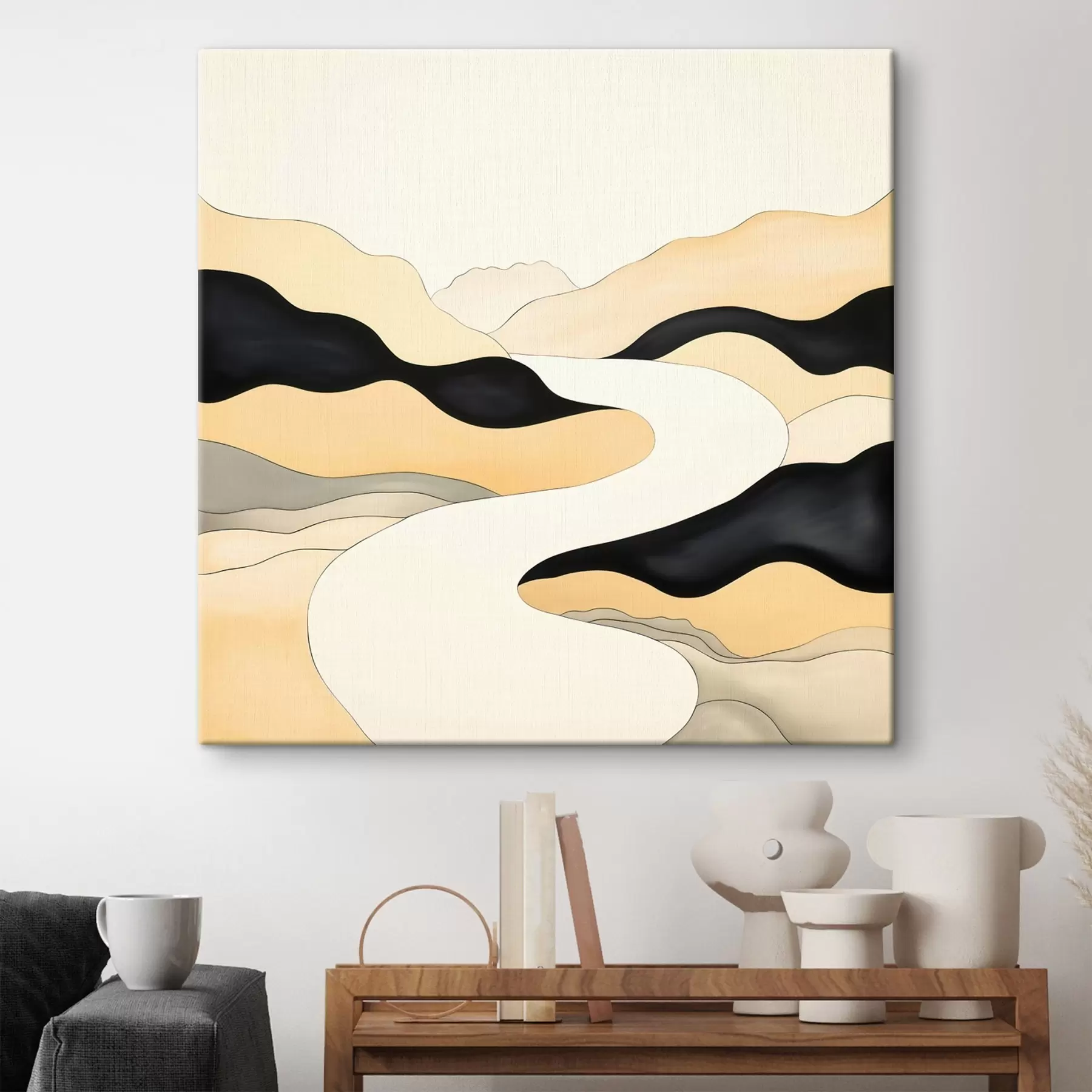 Obraz Umelecká kompozícia s kontrastnými akcentmi v teplých tónoch s46663