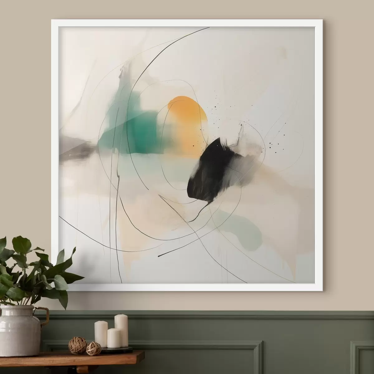 Plagáty Jemné farby a dynamika línií v vzdušnom abstraktnom štýle f46641