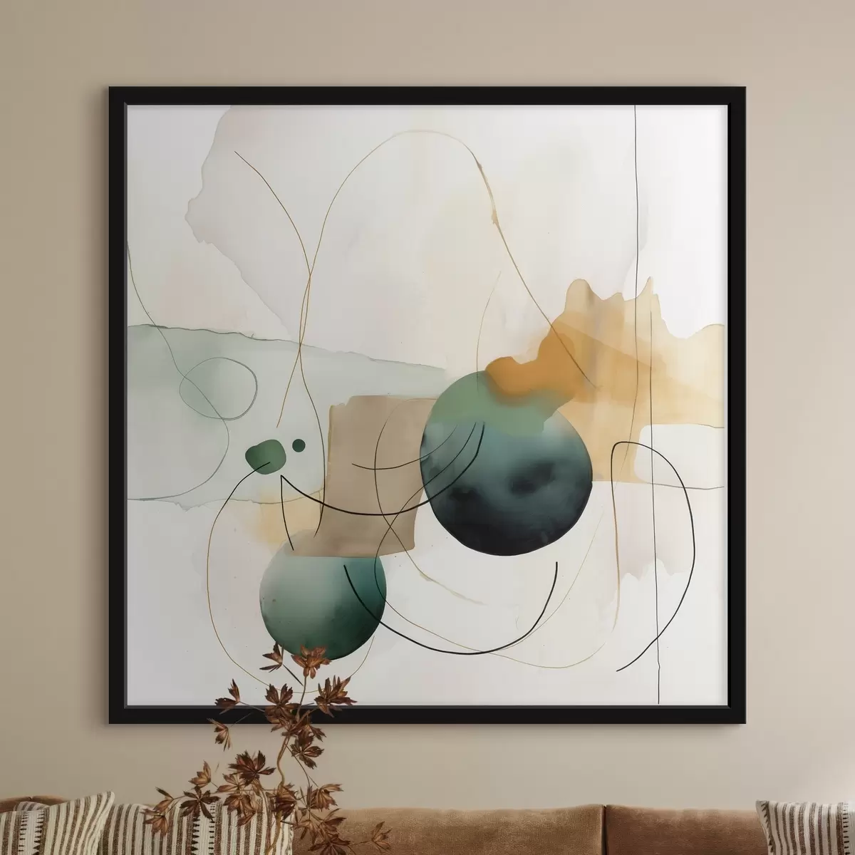 Plagáty Rytmus zaoblených siluiet v modernom akvarelovom štýle f46648