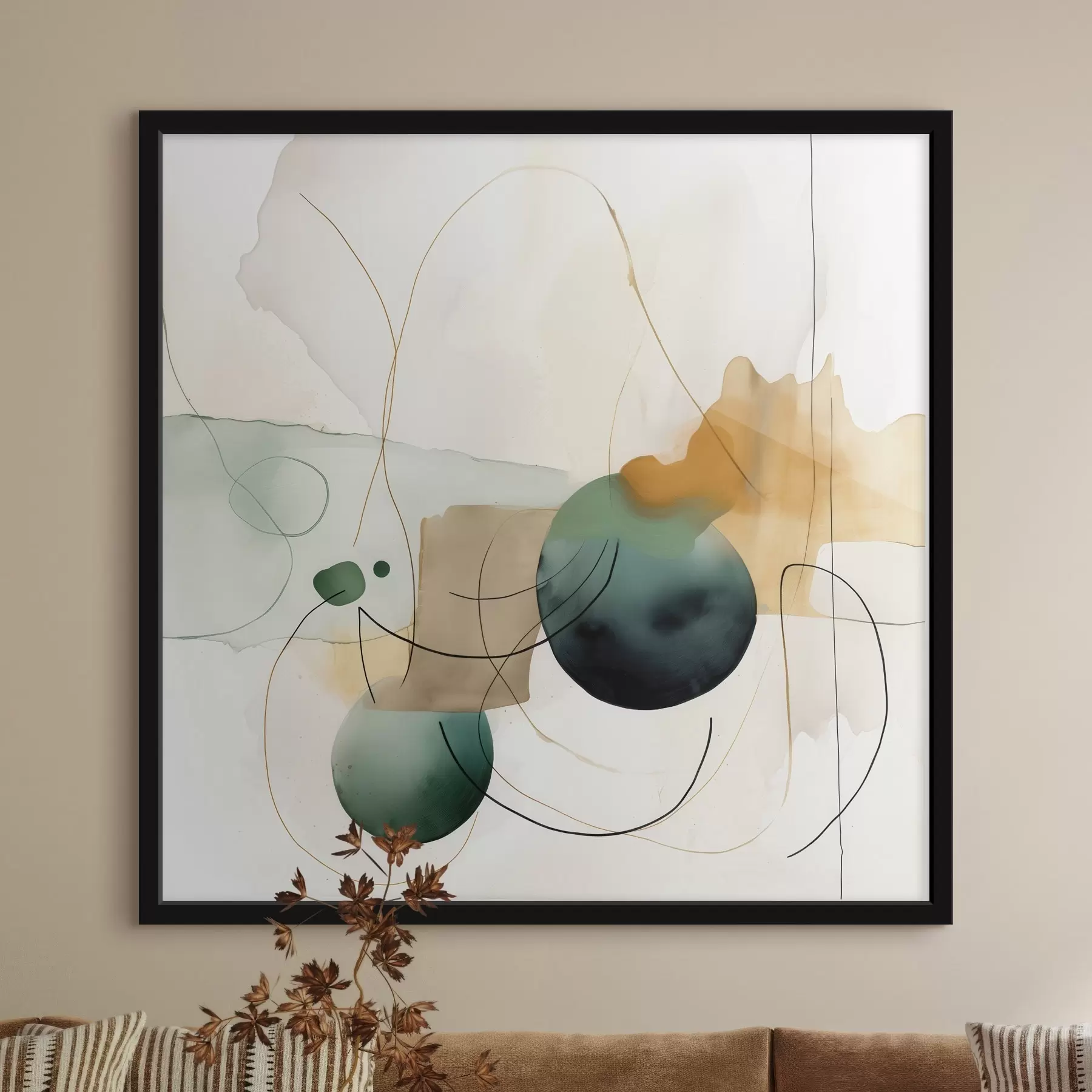 Fototapety Rytmus zaoblených siluiet v modernom akvarelovom štýle f46648