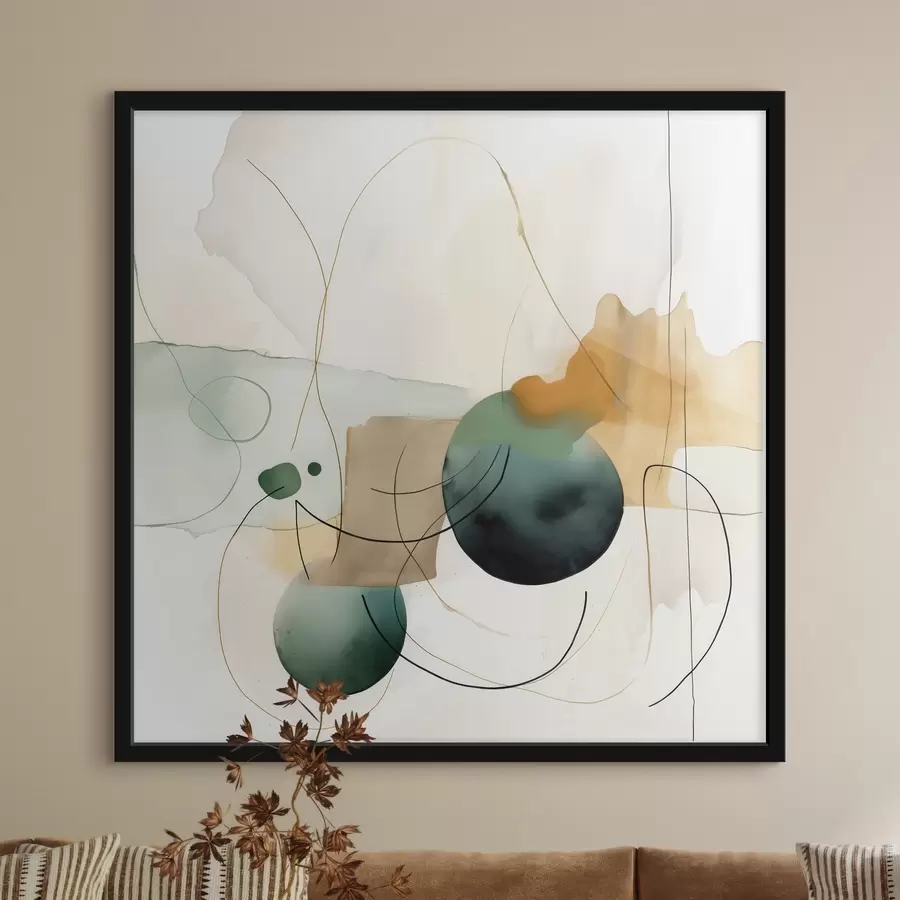 Fototapety Rytmus zaoblených siluiet v modernom akvarelovom štýle f46648