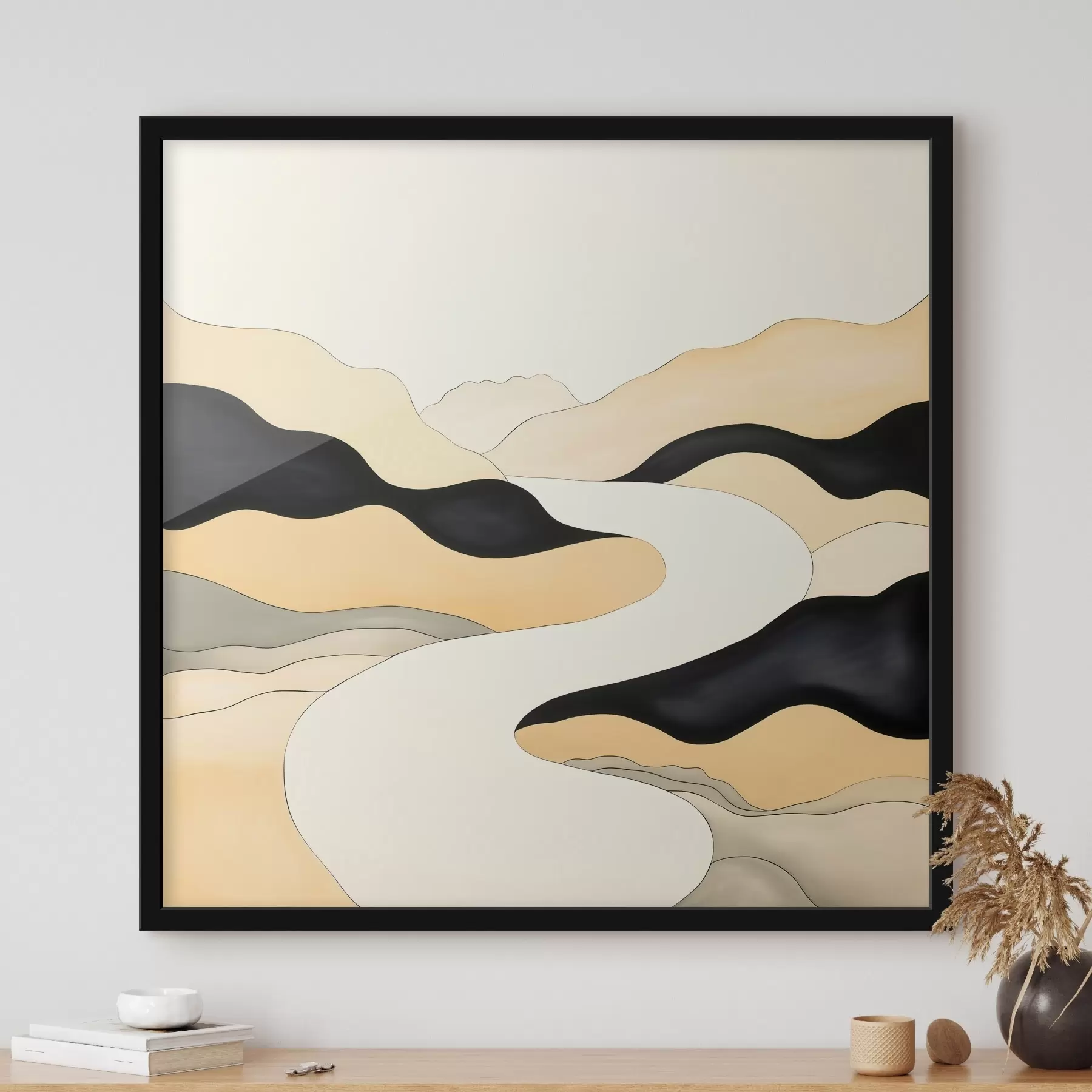 Fototapety Umelecká kompozícia s kontrastnými akcentmi v teplej farebnej palete f46663