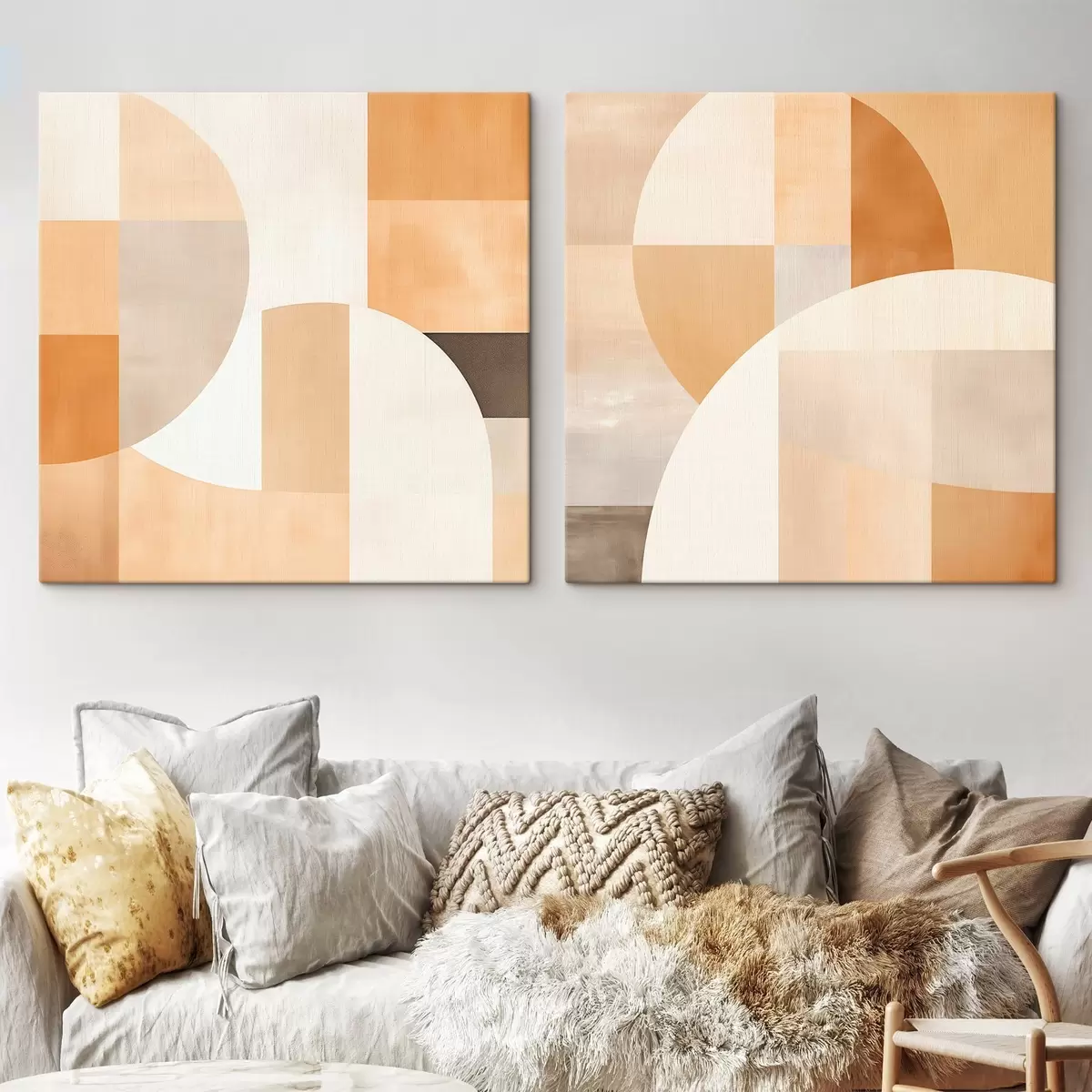 Obraz Kompozícia s veľkými tvarmi a jemnými farebnými blokmi m00986