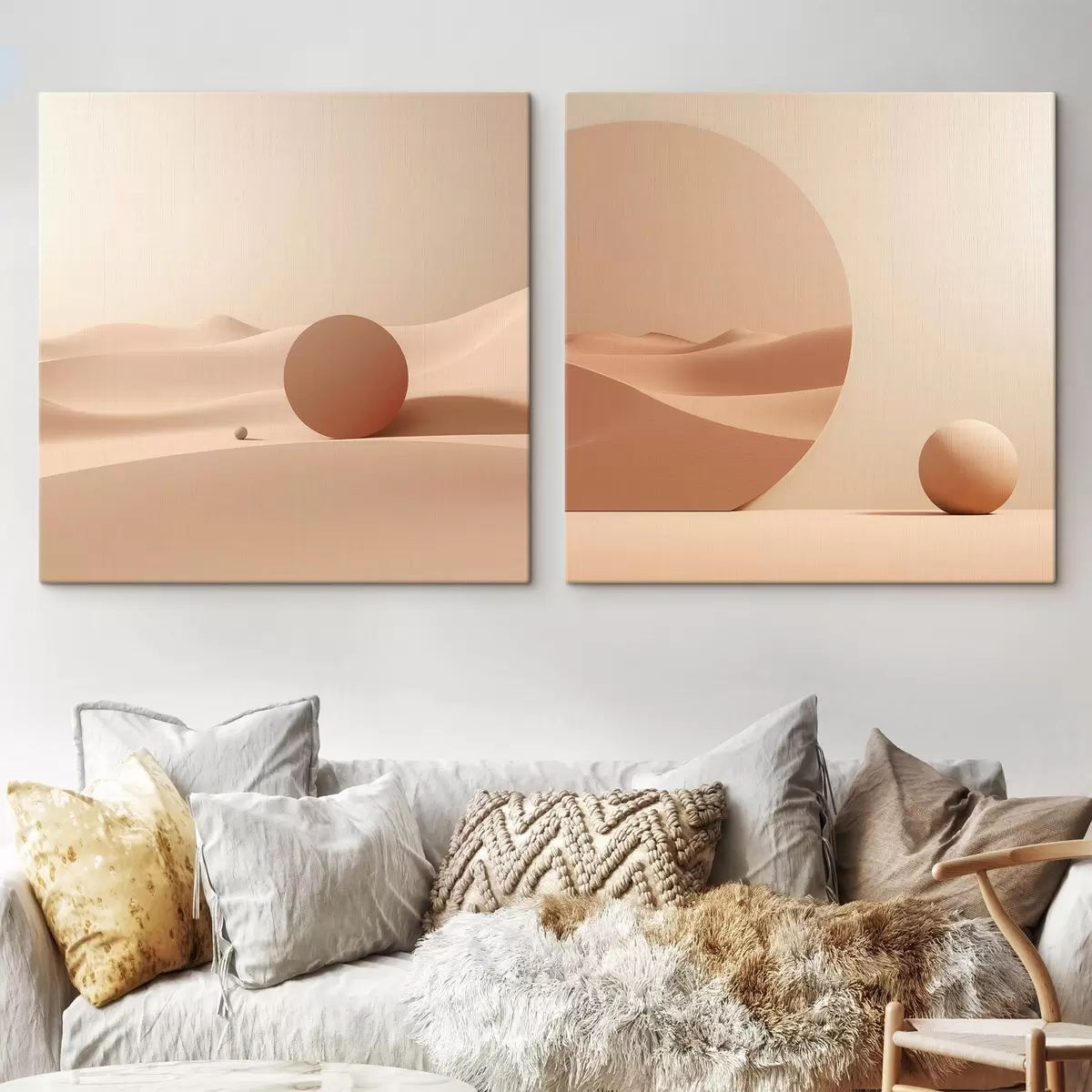 Obraz Kompozícia s pokojnými priestormi a geometrickou formou m00990