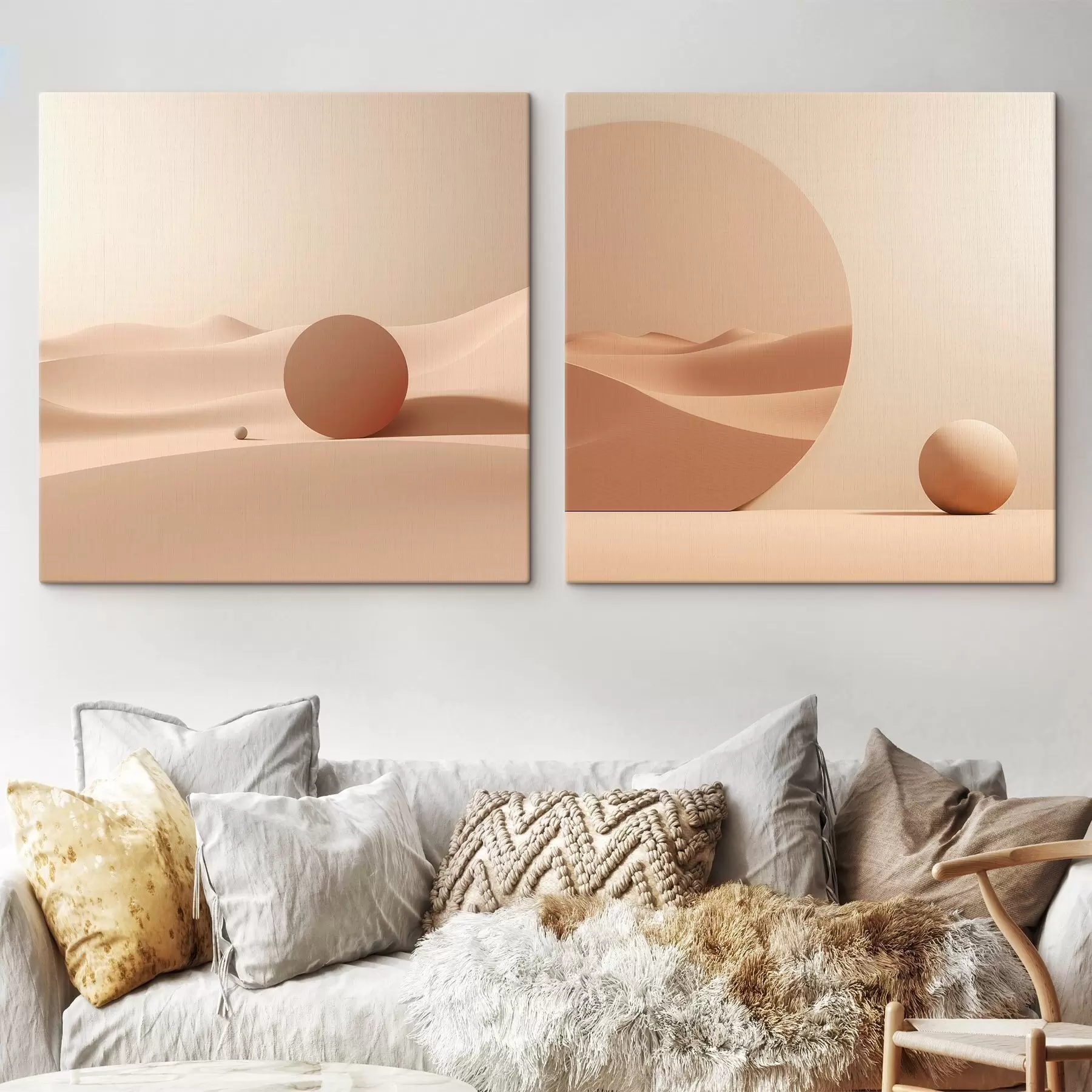 Obraz Kompozícia s pokojnými priestormi a geometrickou formou m00990