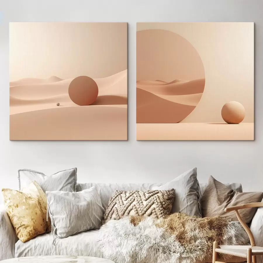 Obraz Kompozícia s pokojnými priestormi a geometrickou formou m00990