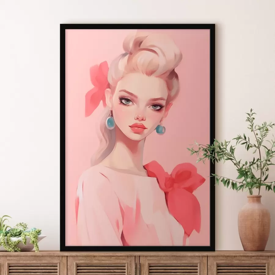 Fototapety Dievča v ružovom f46804