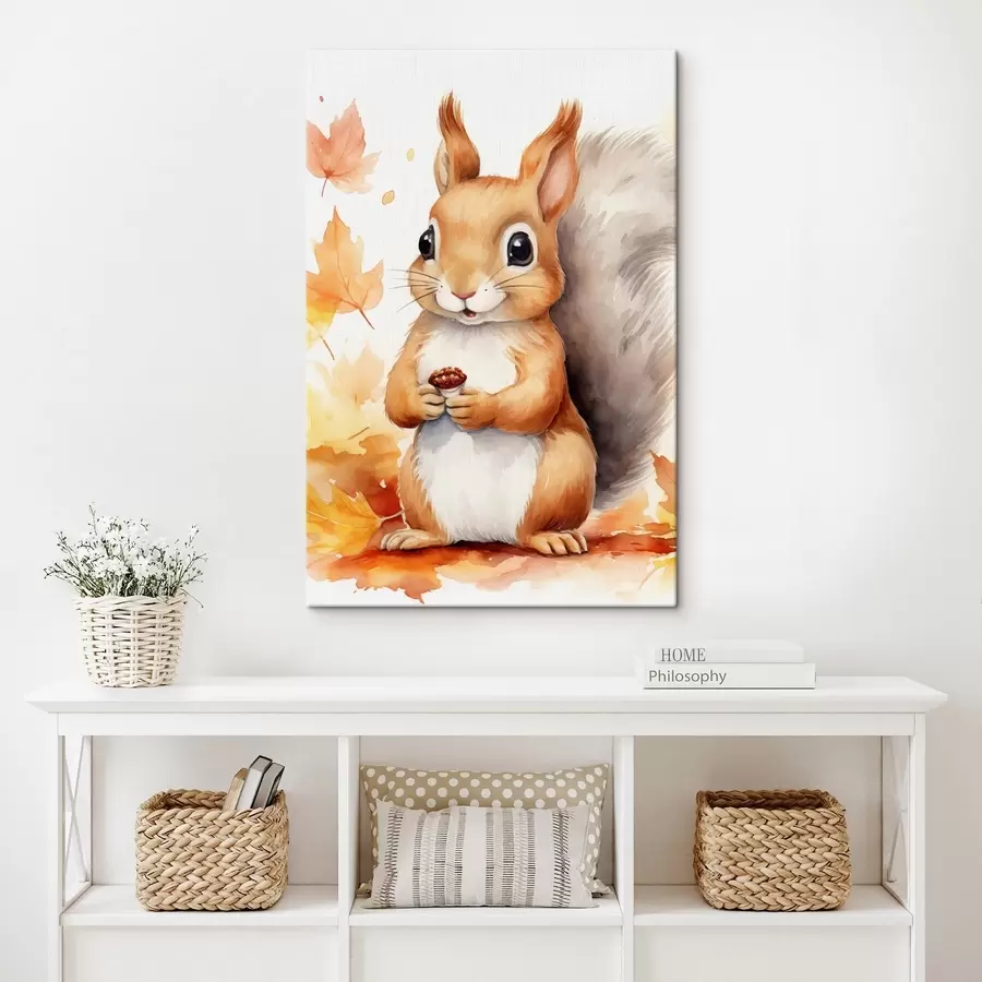 Obraz Roztomilá veverička, imitácia akvarelu s46766