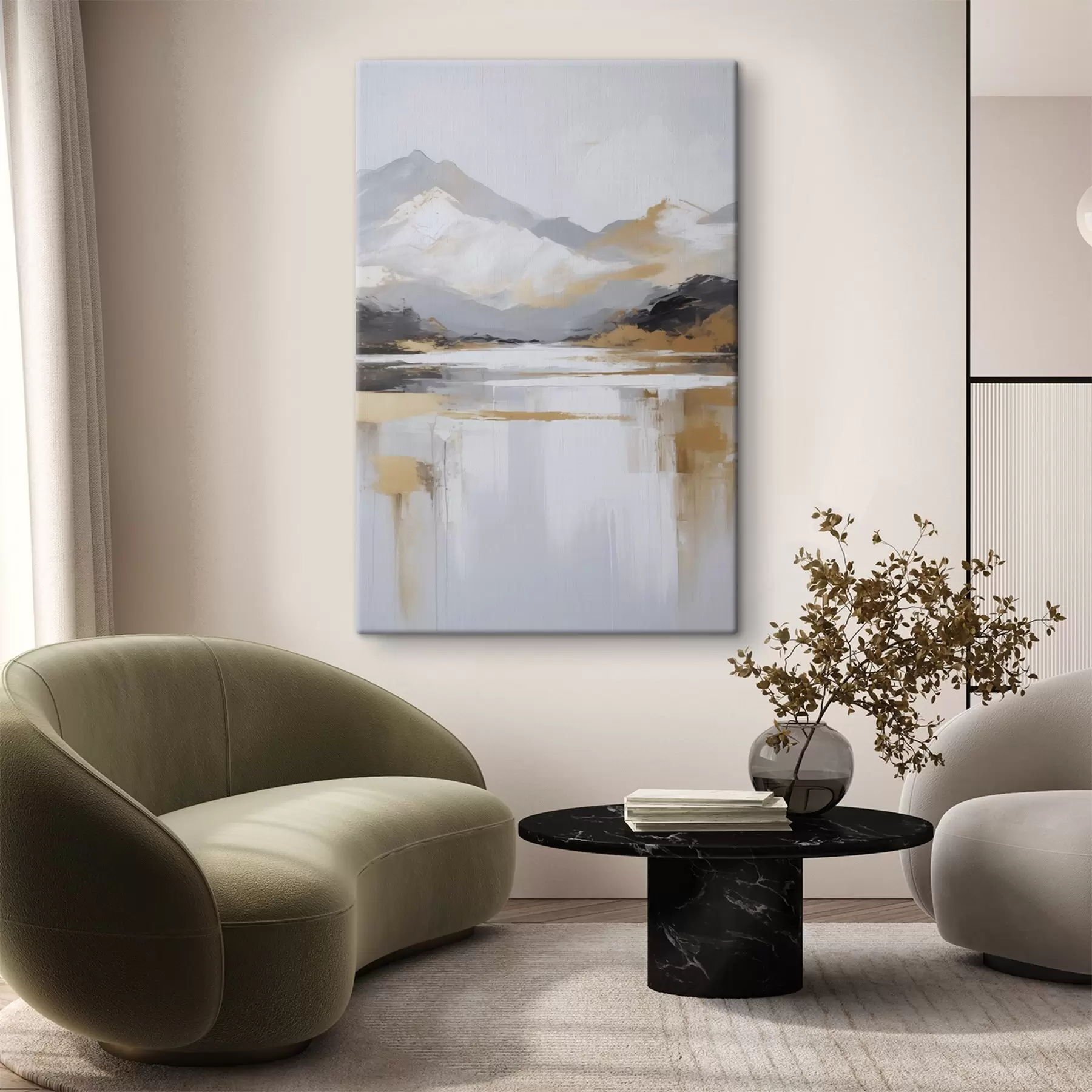 Obraz Abstraktná imitácia horskej krajiny v maľbe s46841