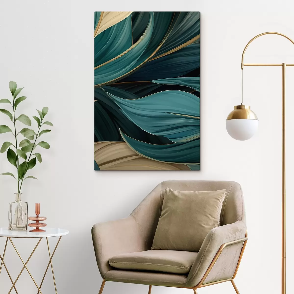 Obraz Zelené abstraktné listy s46879