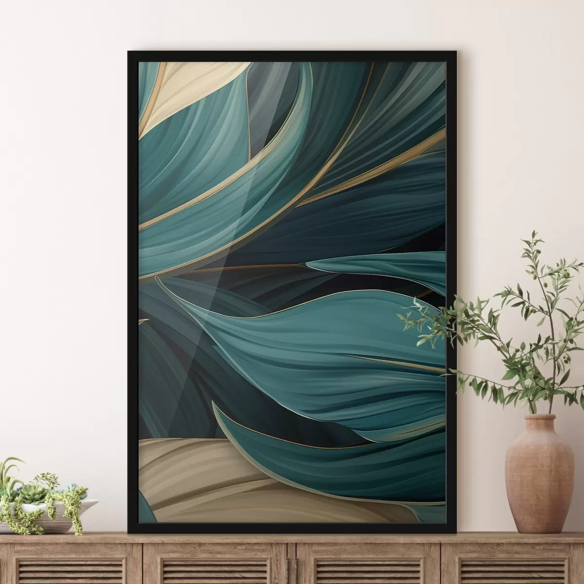 Plagáty Zelené abstraktné listy f46879