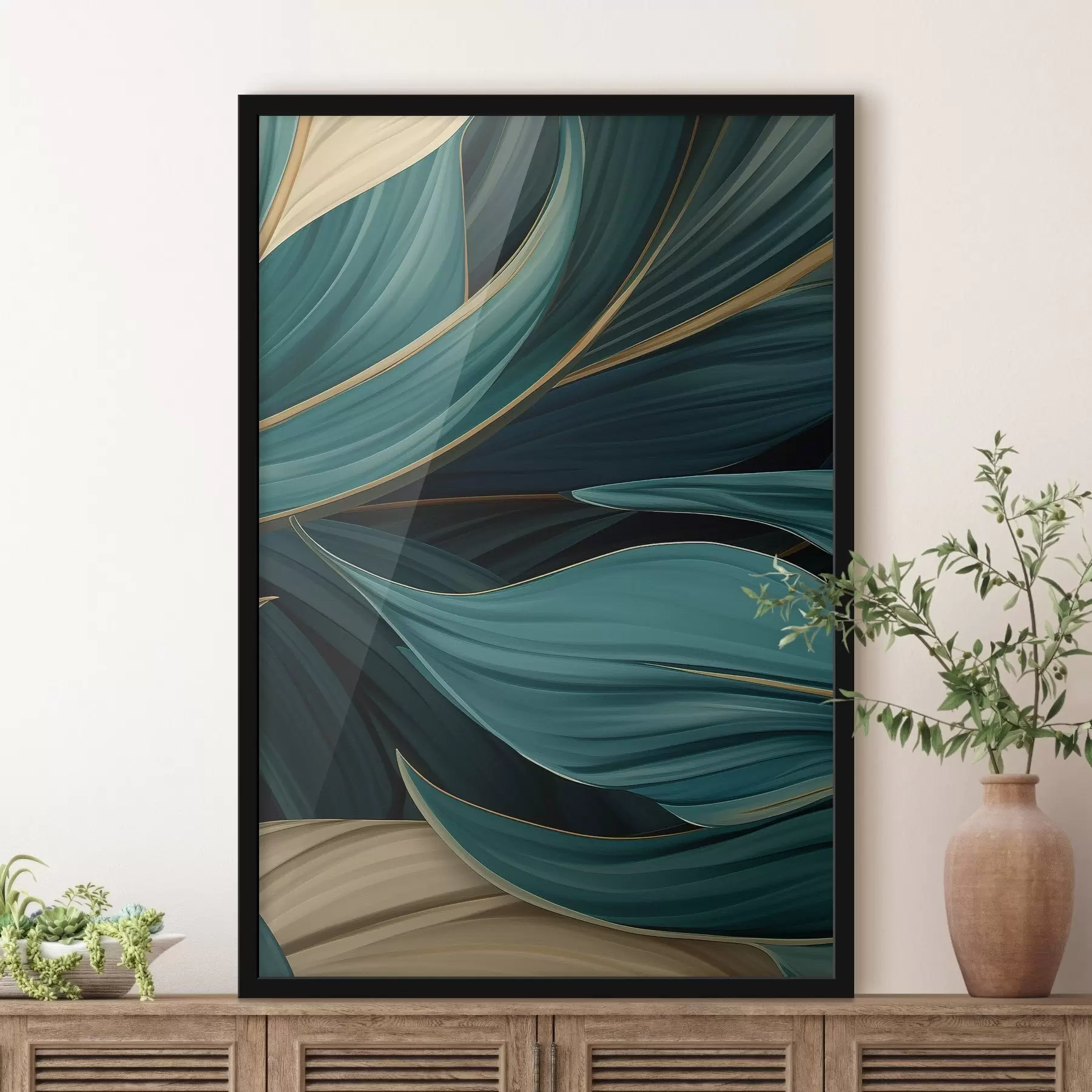 Fototapety Zelené abstraktné listy f46879