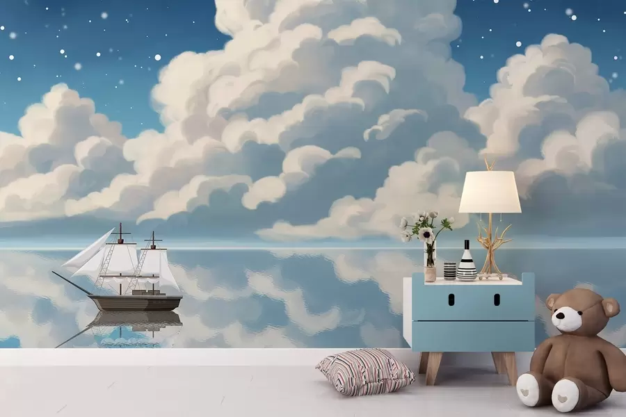 Fototapety Husté mraky nad vodou w04996