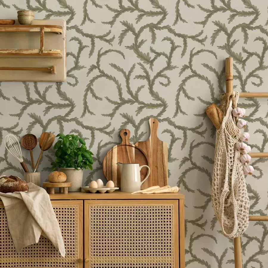 Fototapety Mäkké zelené ihličnaté kučery na svetlom pozadí a00938