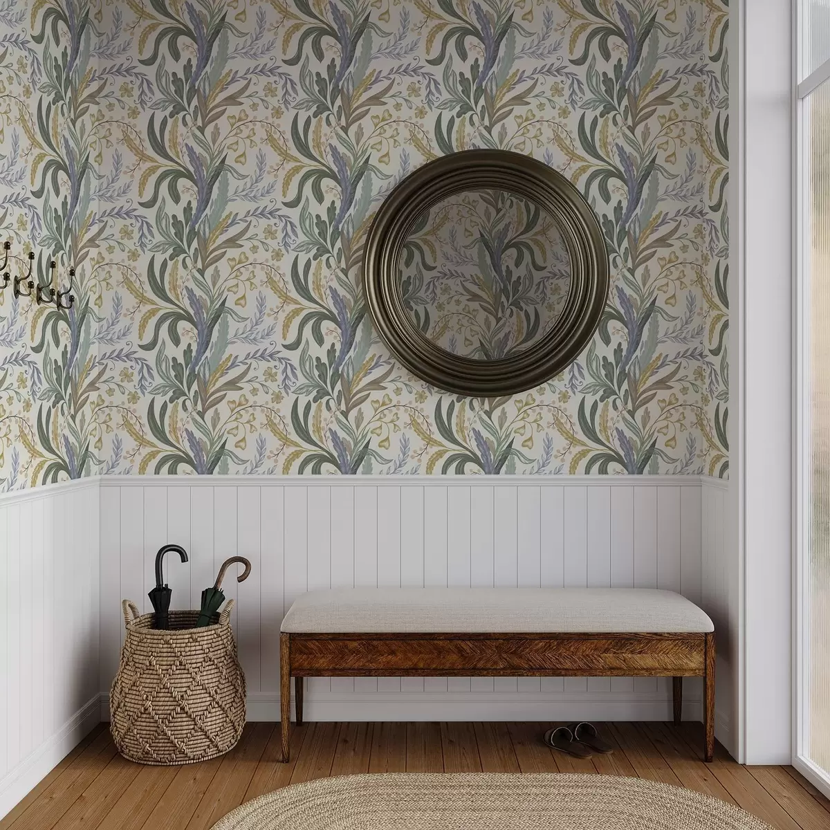 Tapety Bohatý kvetinový ornament v jemnej pastelovej palete a00939