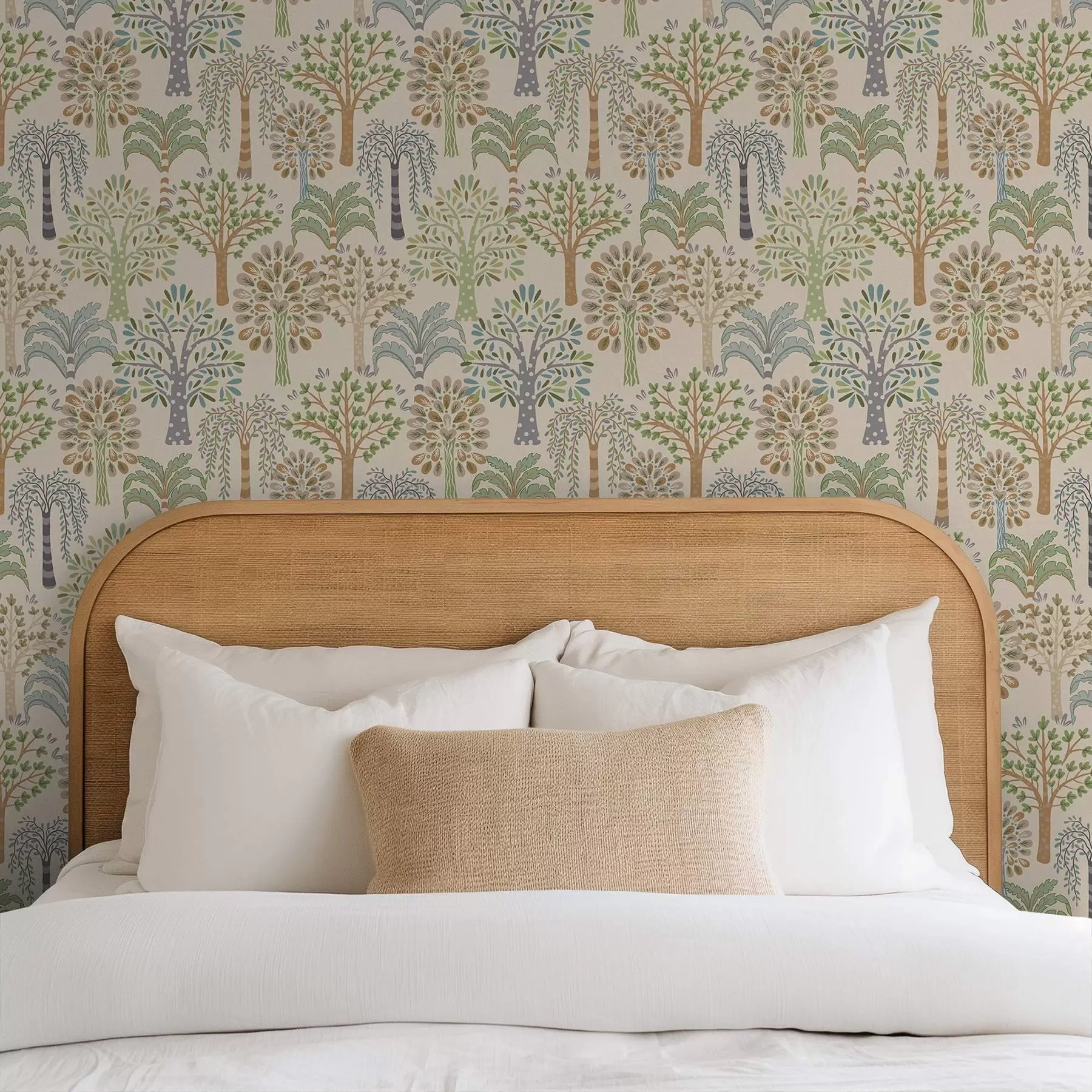 Fototapety Dekoratívne stromy v jemnej prírodnej farebnej palete a00960