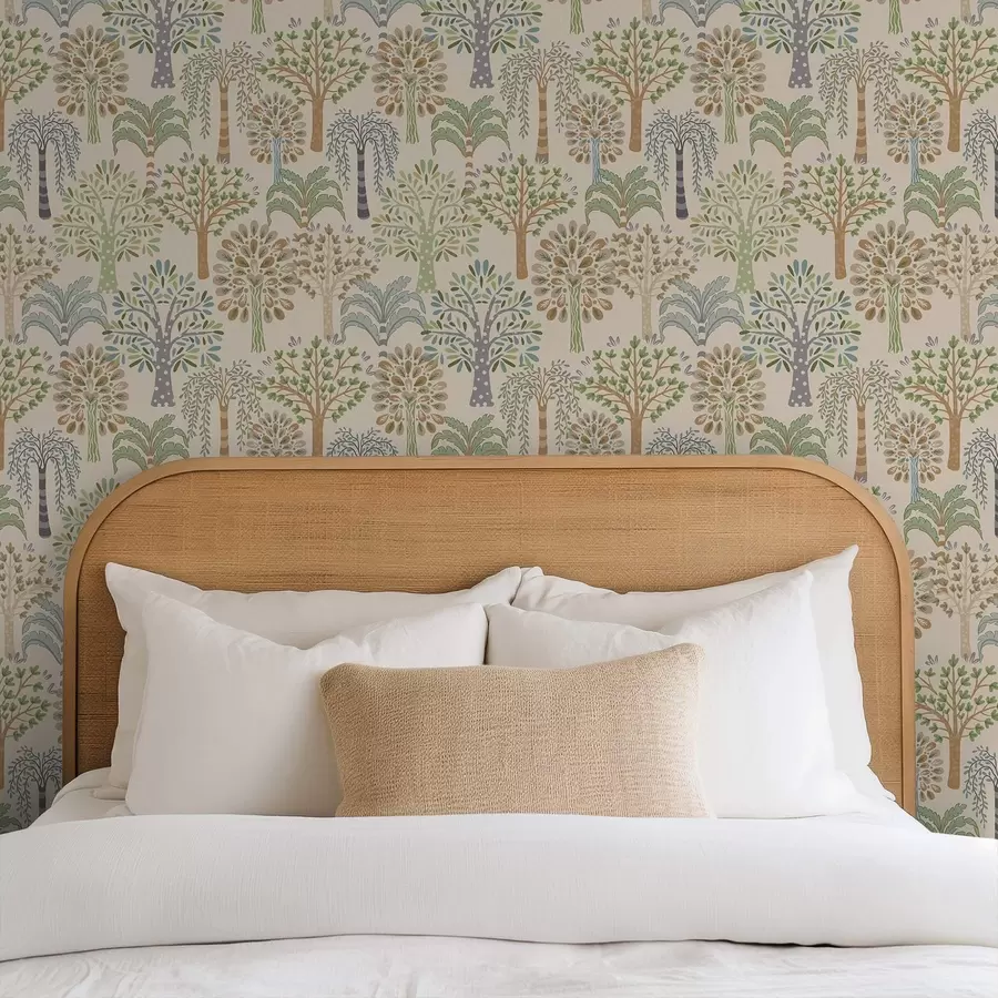 Fototapety Dekoratívne stromy v jemnej prírodnej farebnej palete a00960