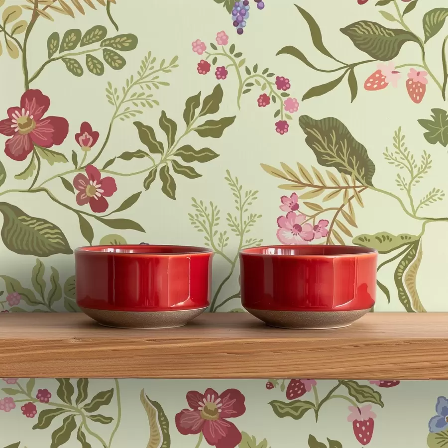 Fototapety Kvitnúca záhrada s bobuľami, hrozno a divokými kvetmi a00961