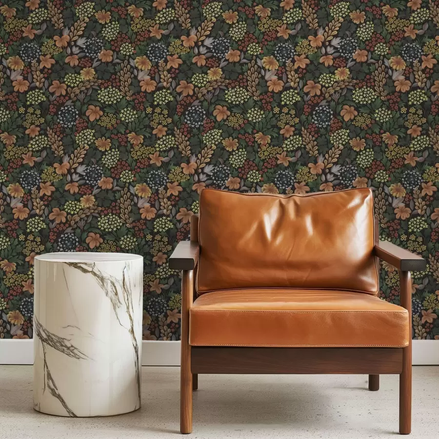 Fototapety Teplá nočná záhrada so žltými kvetmi a bujnou zeleňou a00996v1