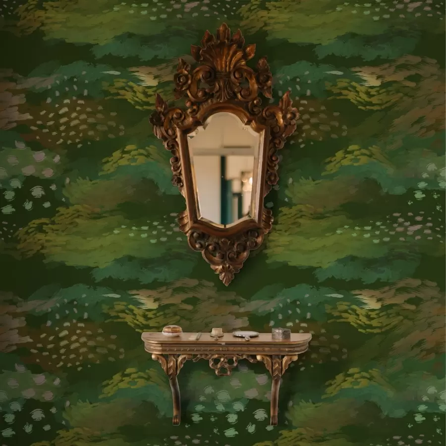 Fototapety Bohatá zelená abstrakcia s energickými ťahmi štetcom a00999v3