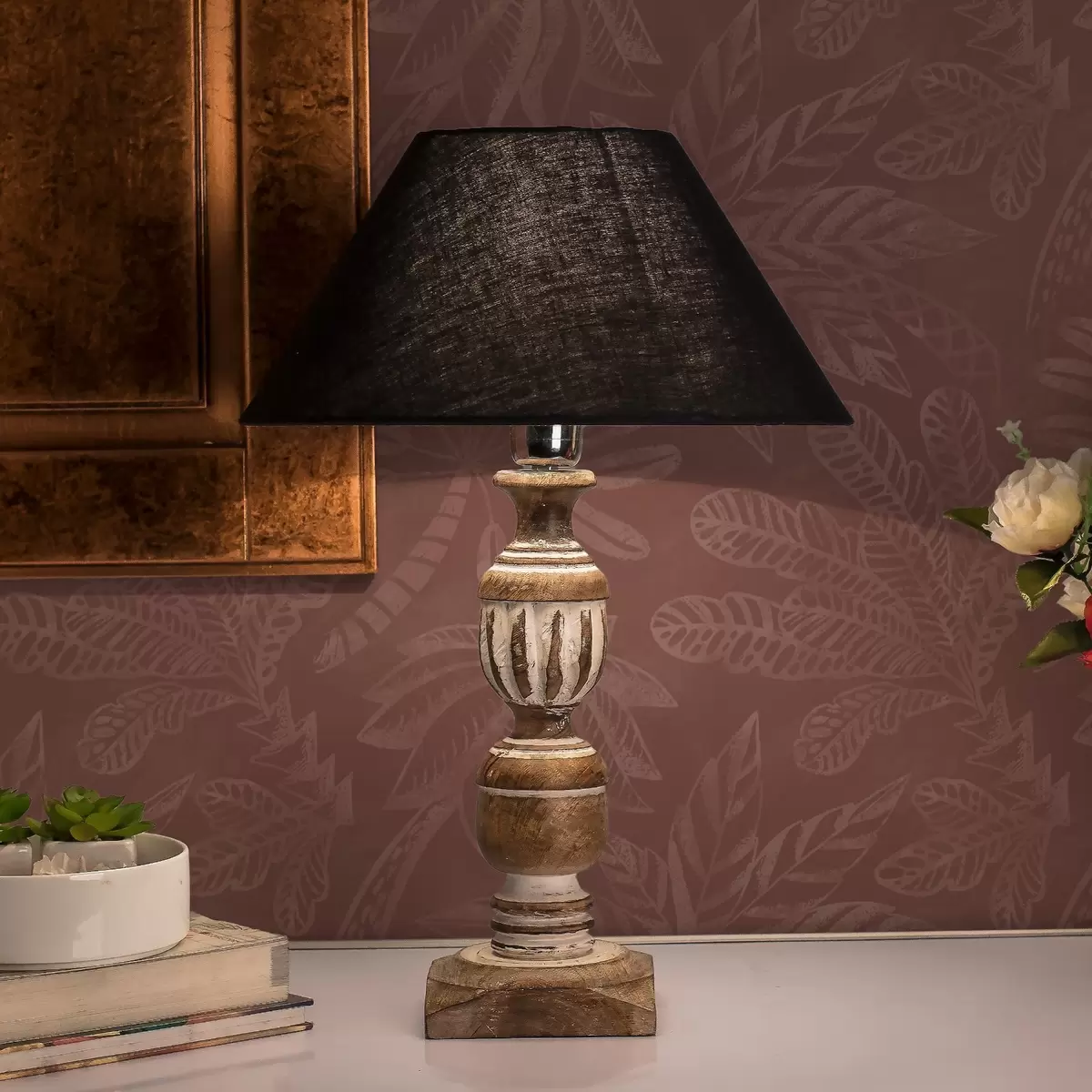 Tapety Textúrované tropické listy v tmavočervených terakotových odtieňoch a01001v2