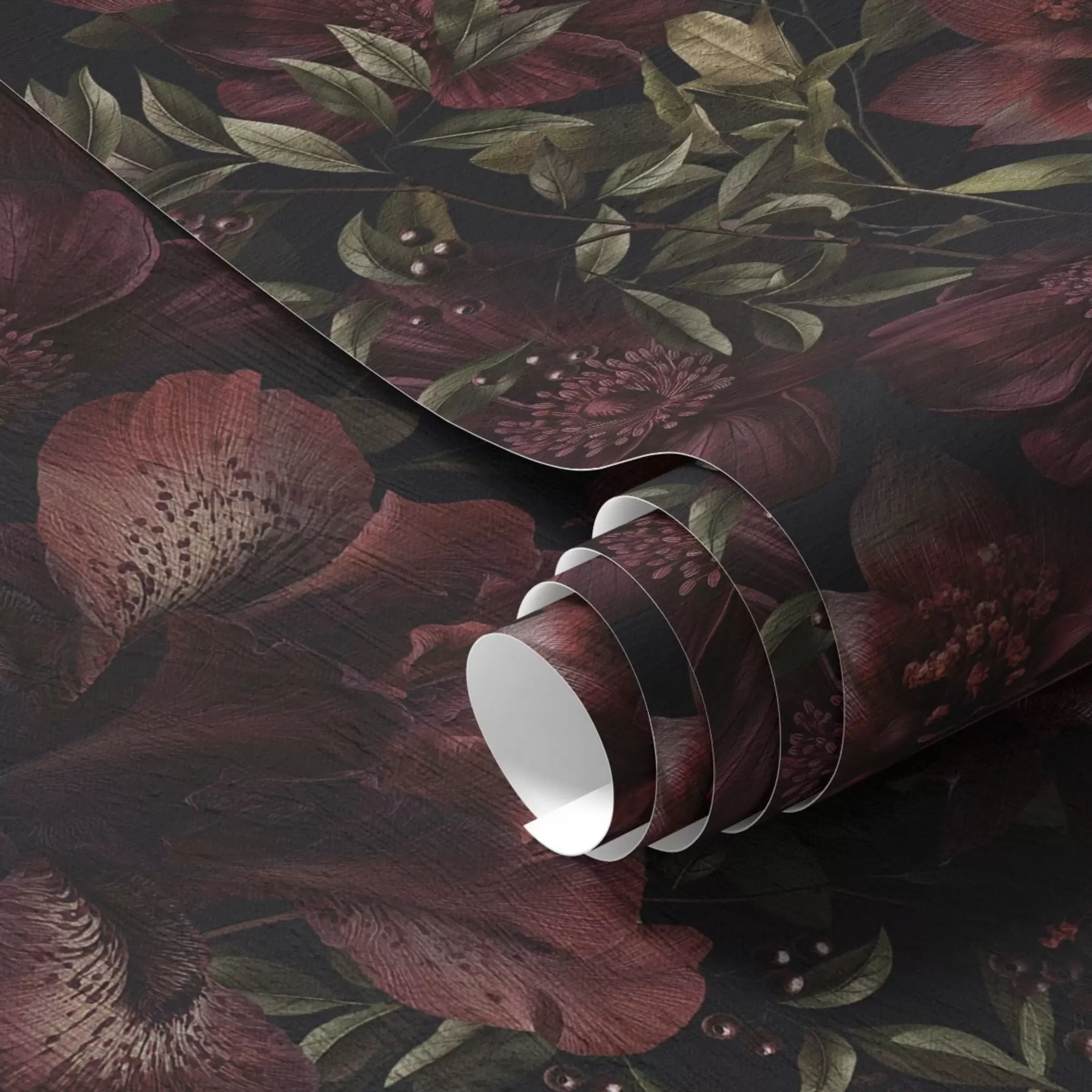 Fototapety Bohaté bordové kvety na tmavom pozadí a01032