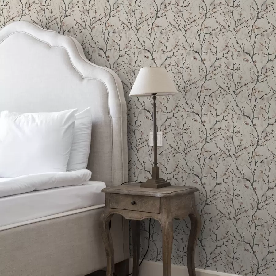 Fototapety Akvarelové sakurové vetvy na svetlom pozadí a01033